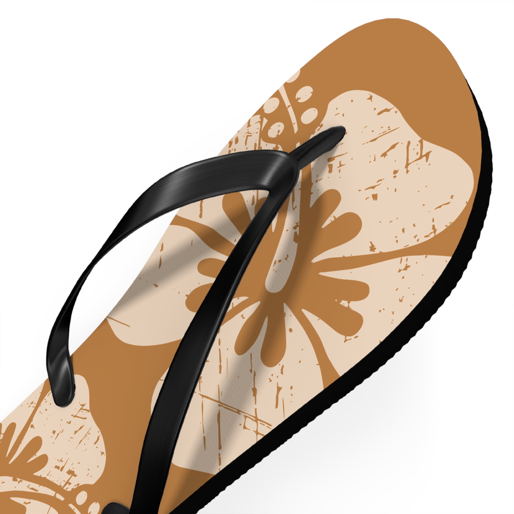 "The Classic Hibiscus" Flip Flop - Distressed Brown