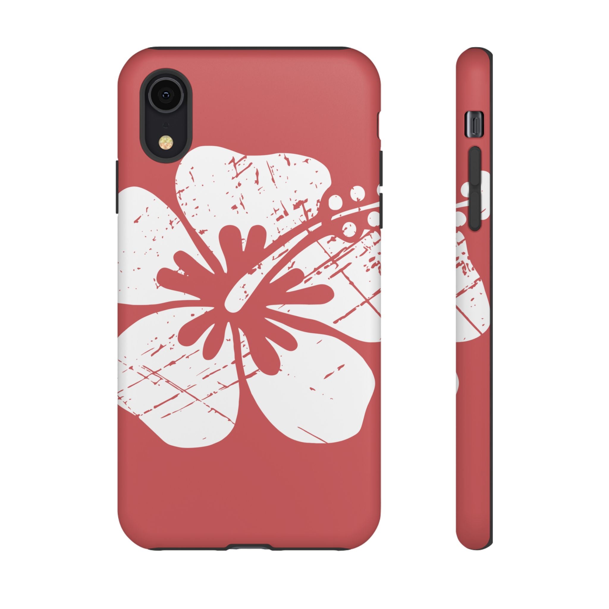 "The Classic Hibiscus" Phone Cover - Distressed Red