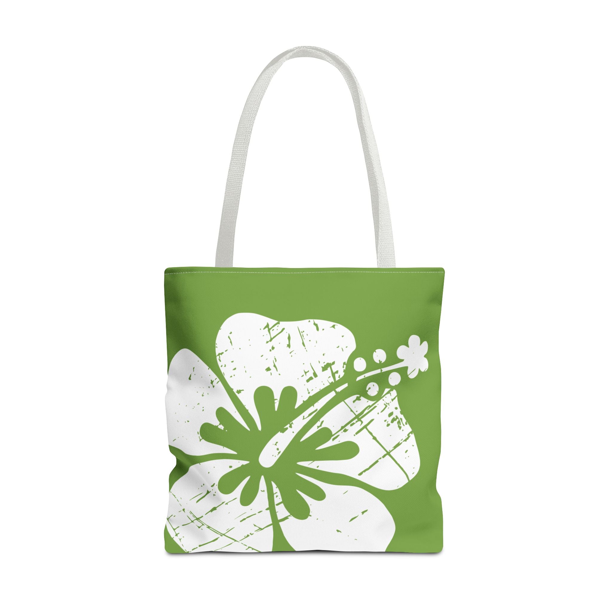 "The Classic Hibiscus" Tote Bag - Distressed Green
