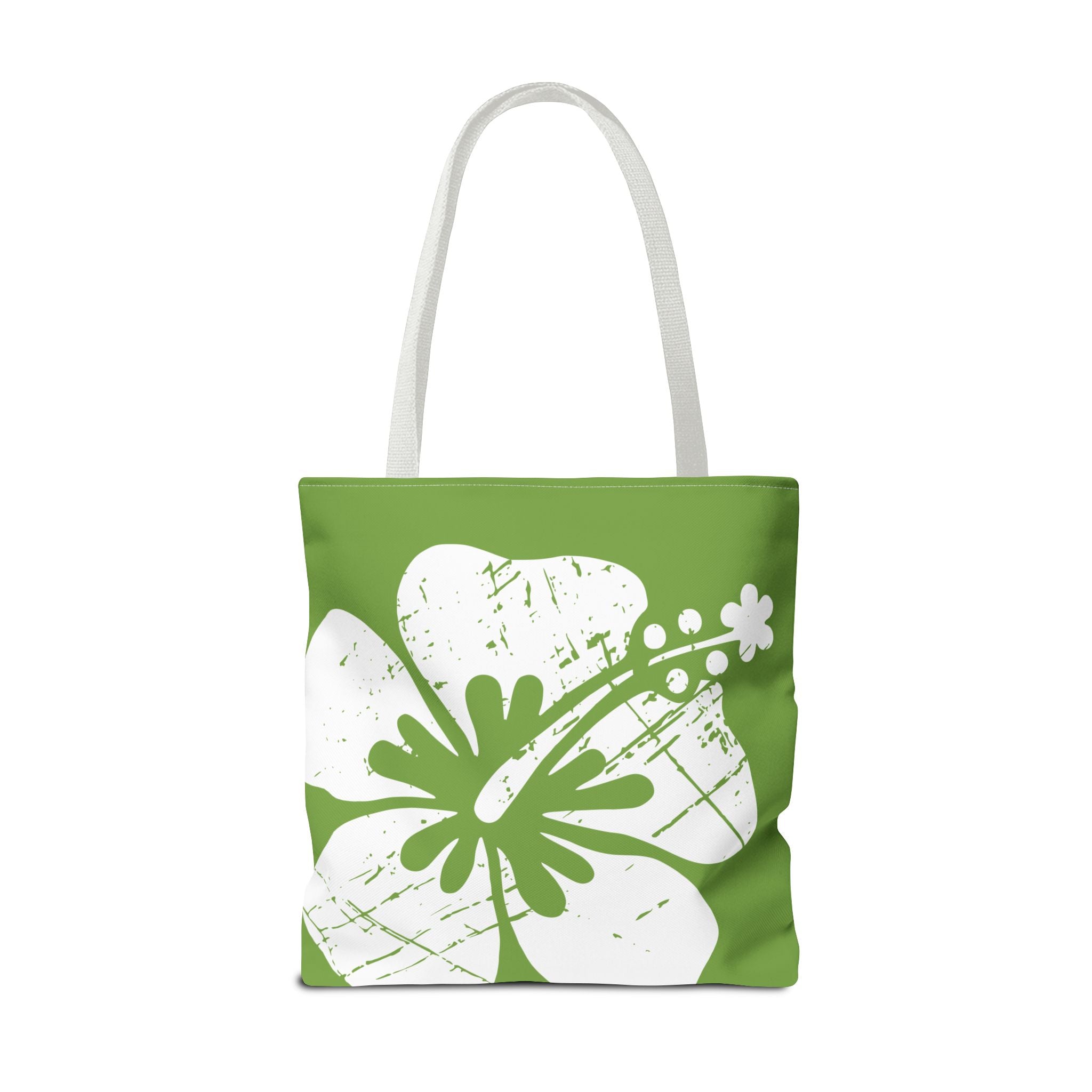 "The Classic Hibiscus" Tote Bag - Distressed Green