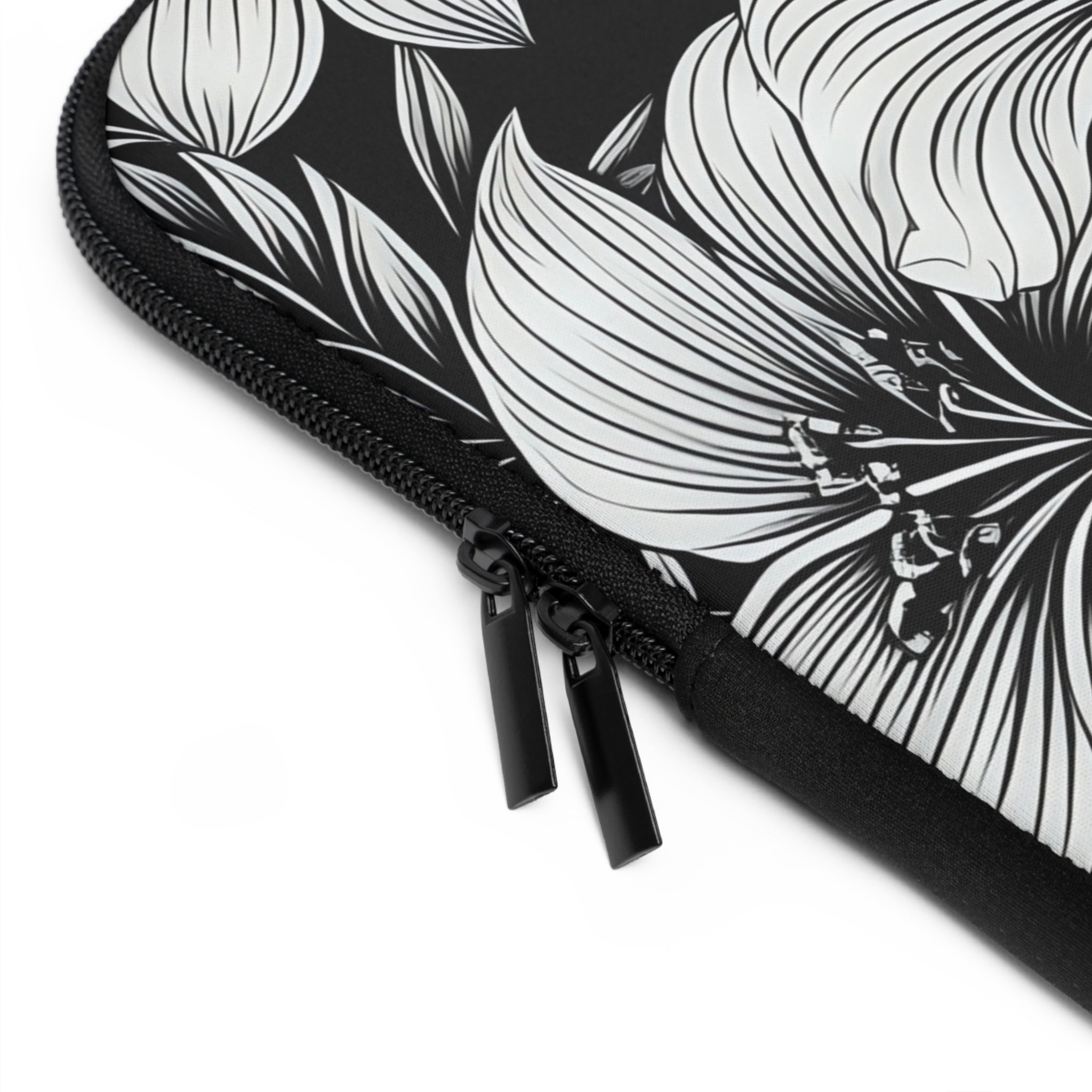 "The Hibiscus" Laptop Sleeve - Black and White