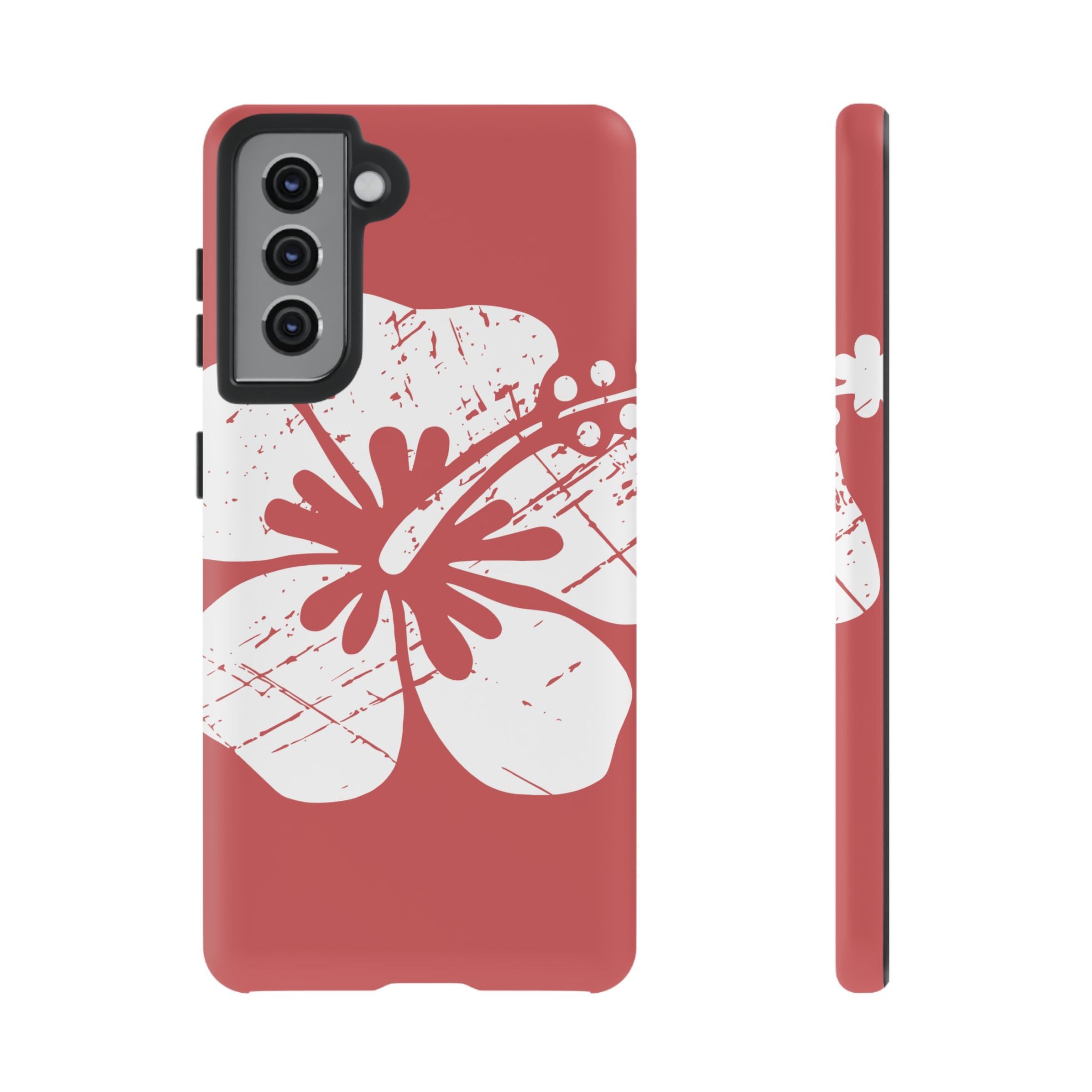 "The Classic Hibiscus" Phone Cover - Distressed Red