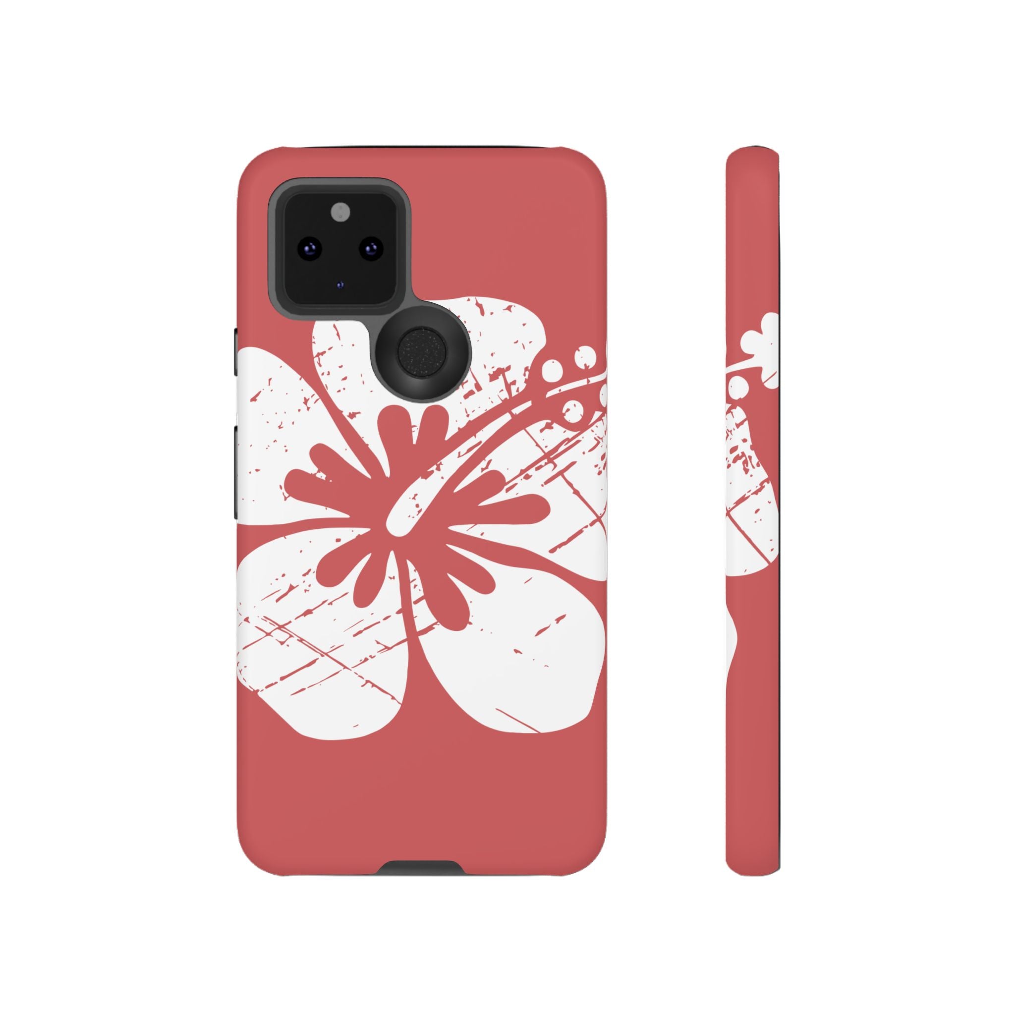 "The Classic Hibiscus" Phone Cover - Distressed Red