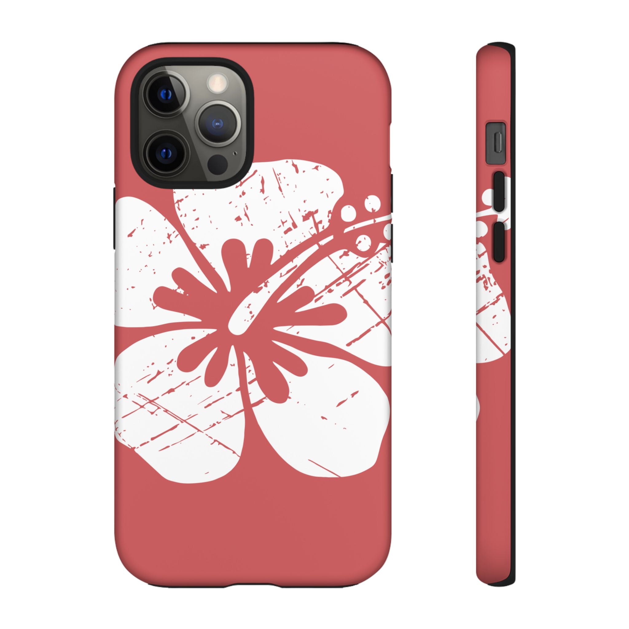 "The Classic Hibiscus" Phone Cover - Distressed Red