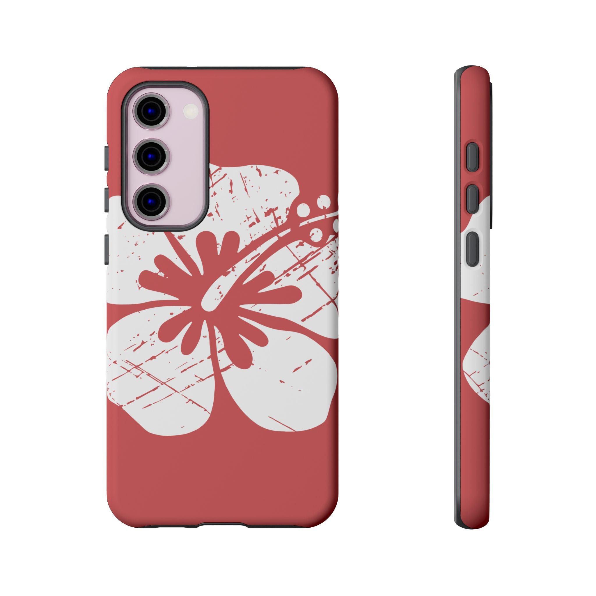 "The Classic Hibiscus" Phone Cover - Distressed Red