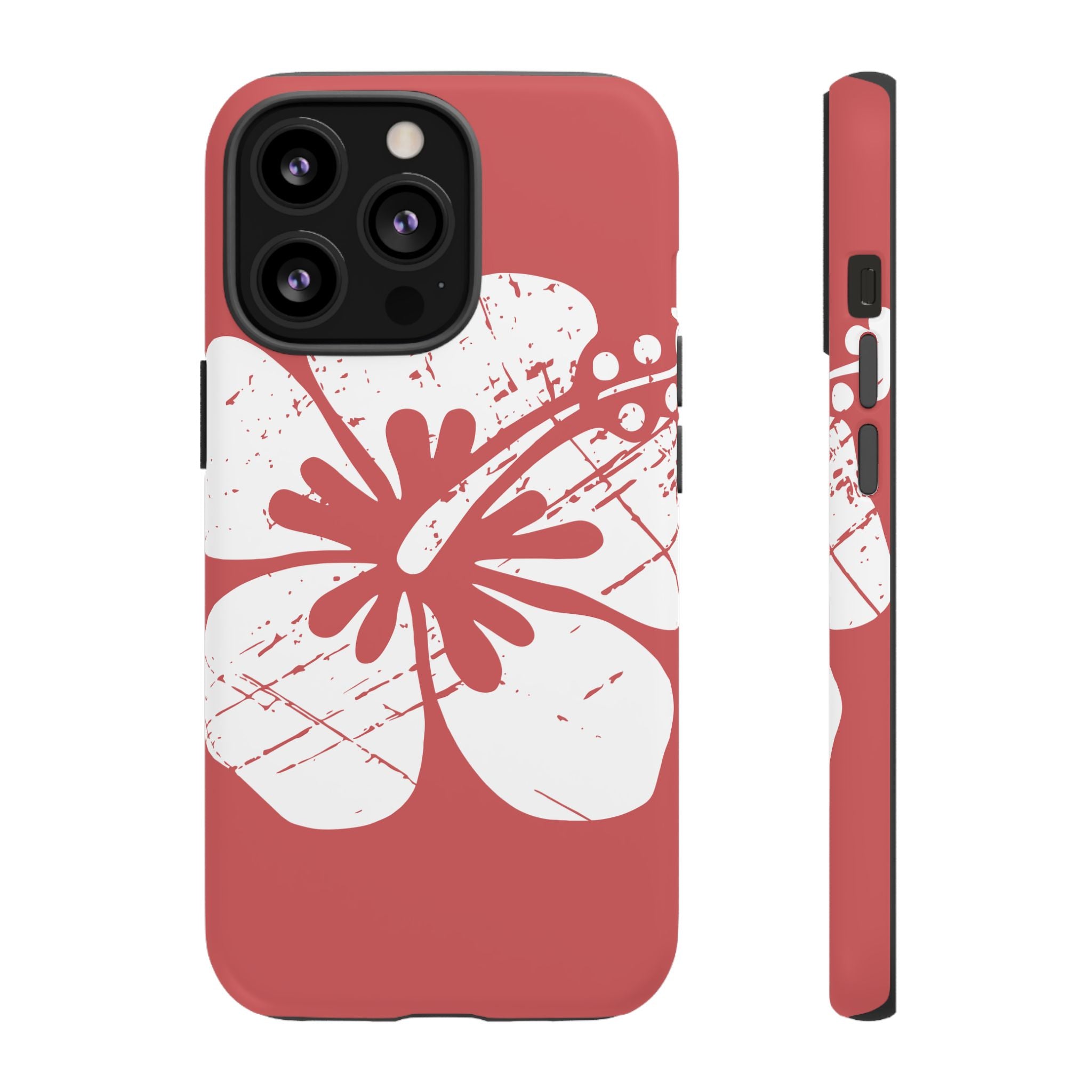 "The Classic Hibiscus" Phone Cover - Distressed Red