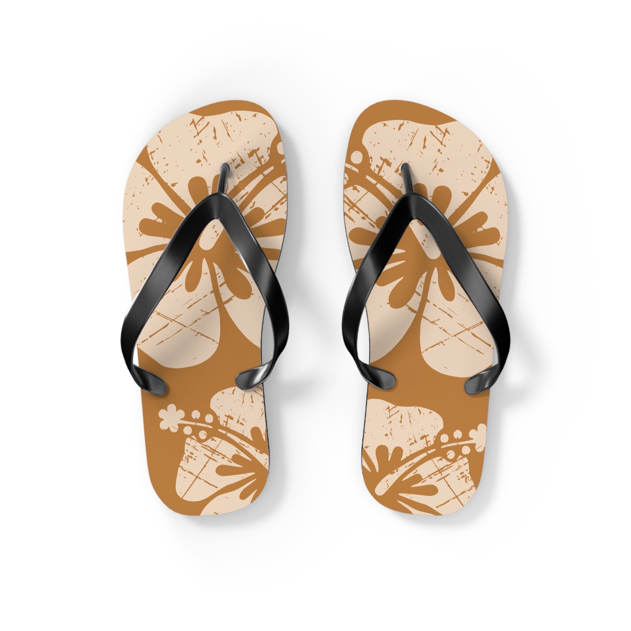 "The Classic Hibiscus" Flip Flop - Distressed Brown