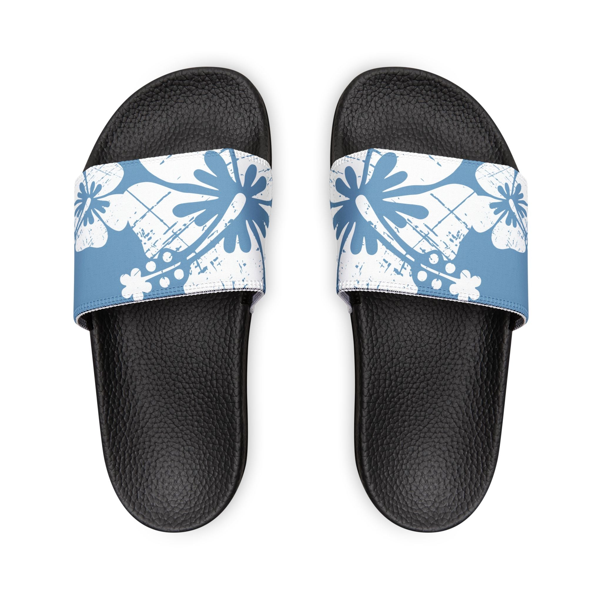 "Destressed Blue Hibiscus" Slide - featuring removable strap