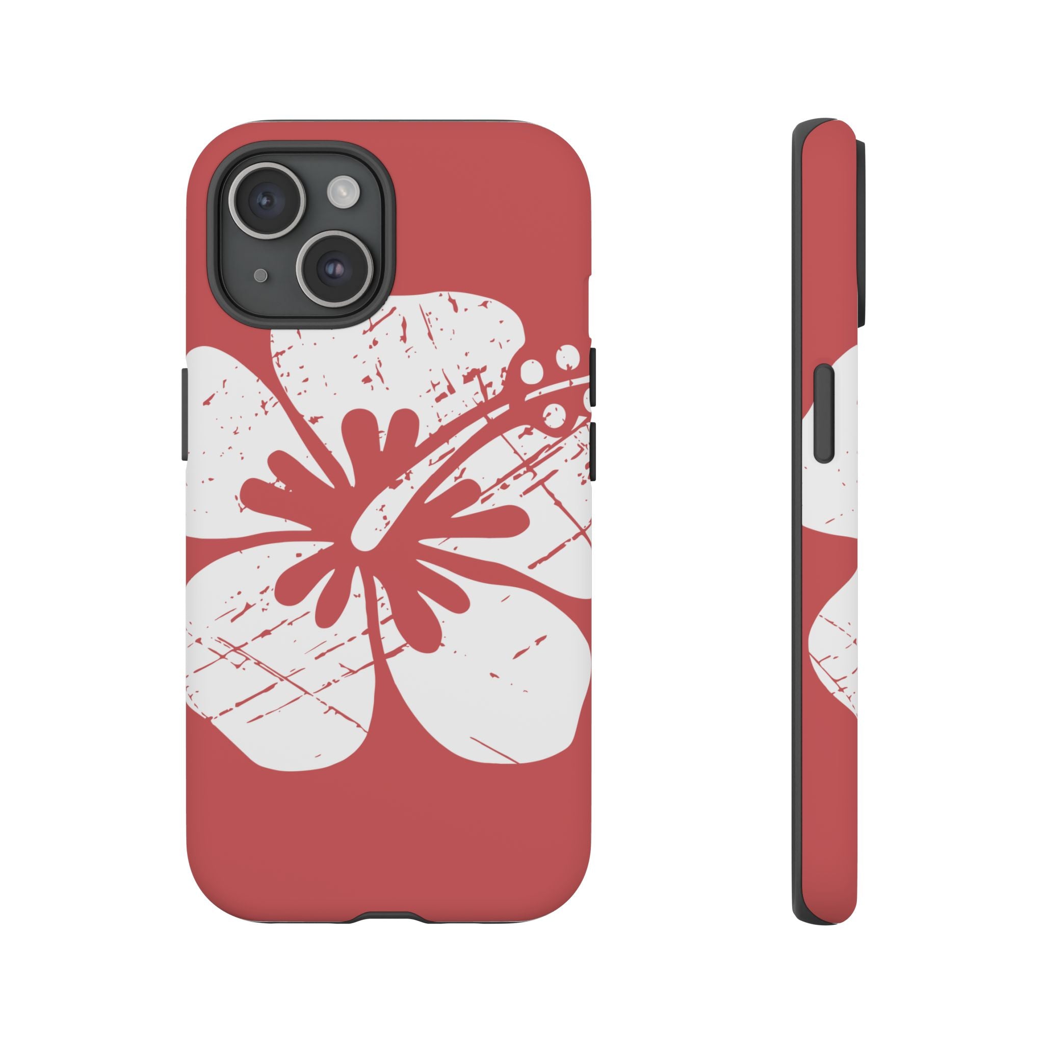 "The Classic Hibiscus" Phone Cover - Distressed Red