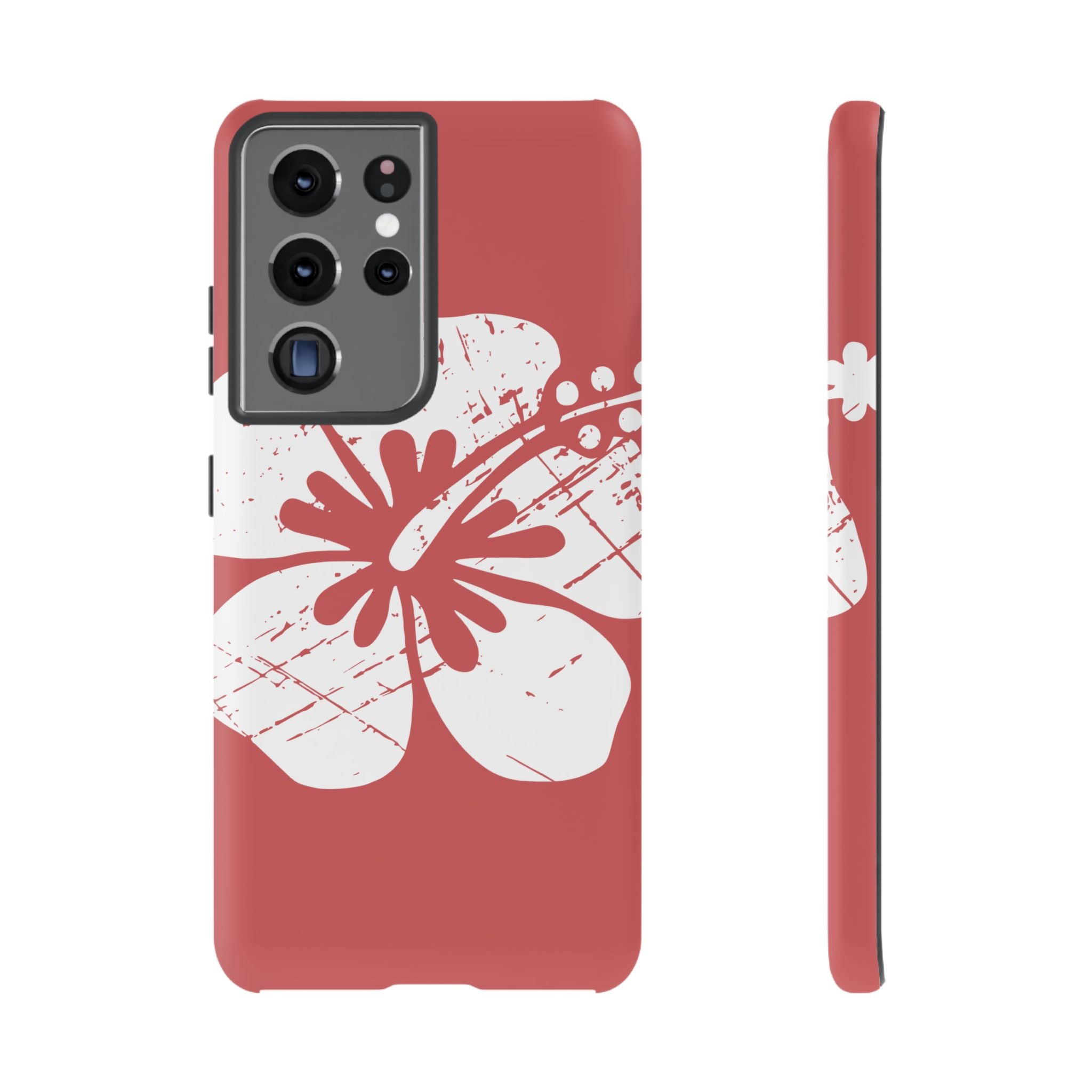 "The Classic Hibiscus" Phone Cover - Distressed Red