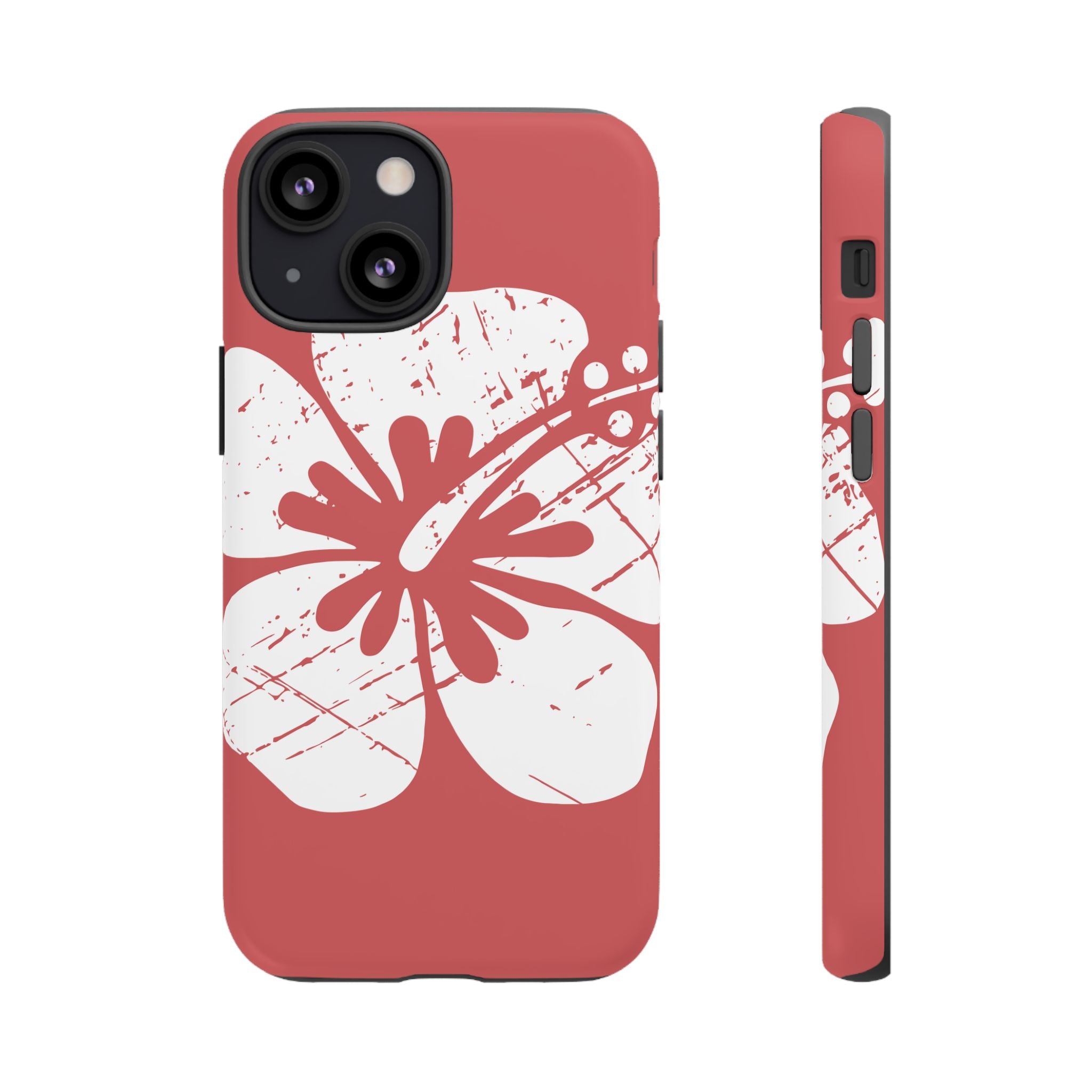 "The Classic Hibiscus" Phone Cover - Distressed Red
