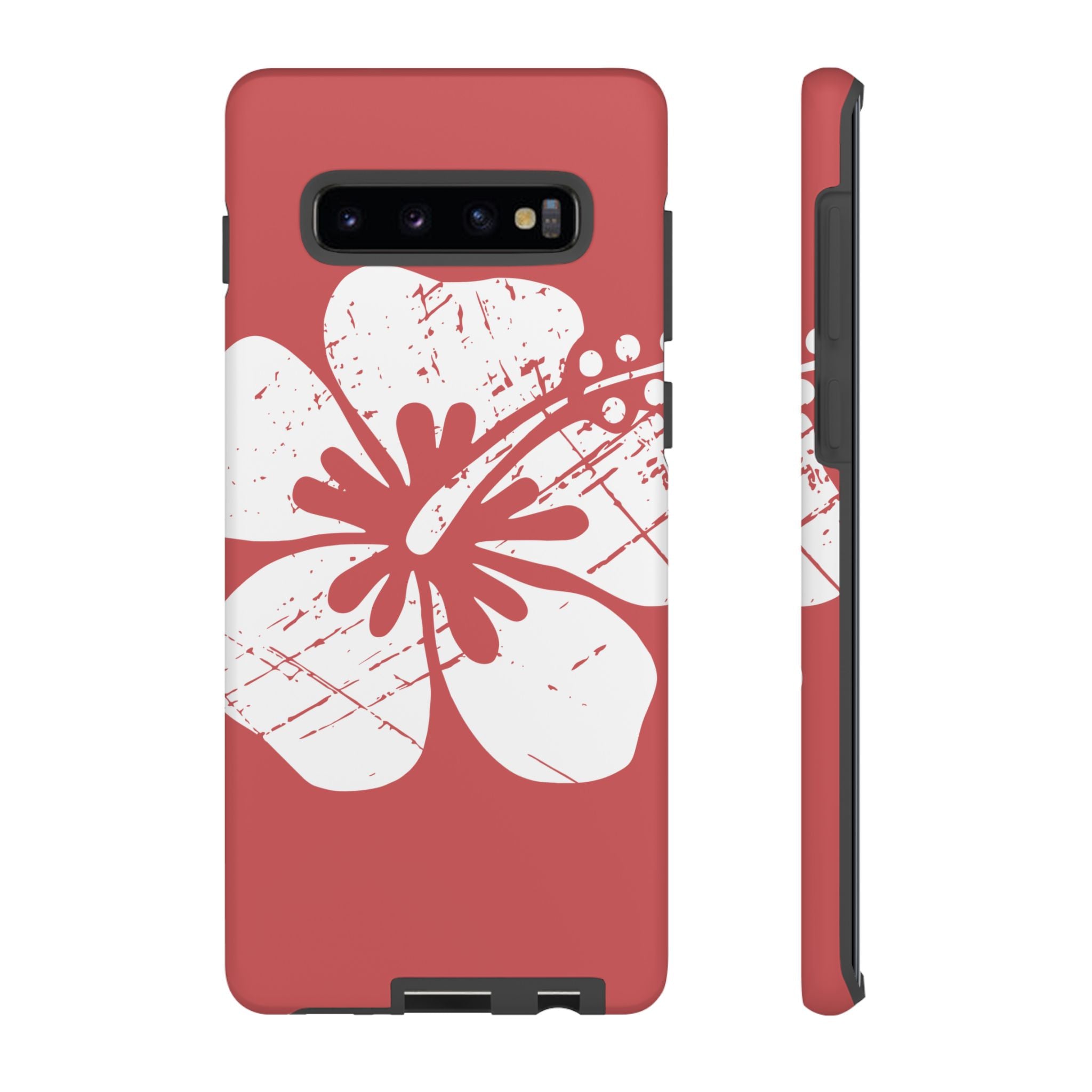 "The Classic Hibiscus" Phone Cover - Distressed Red