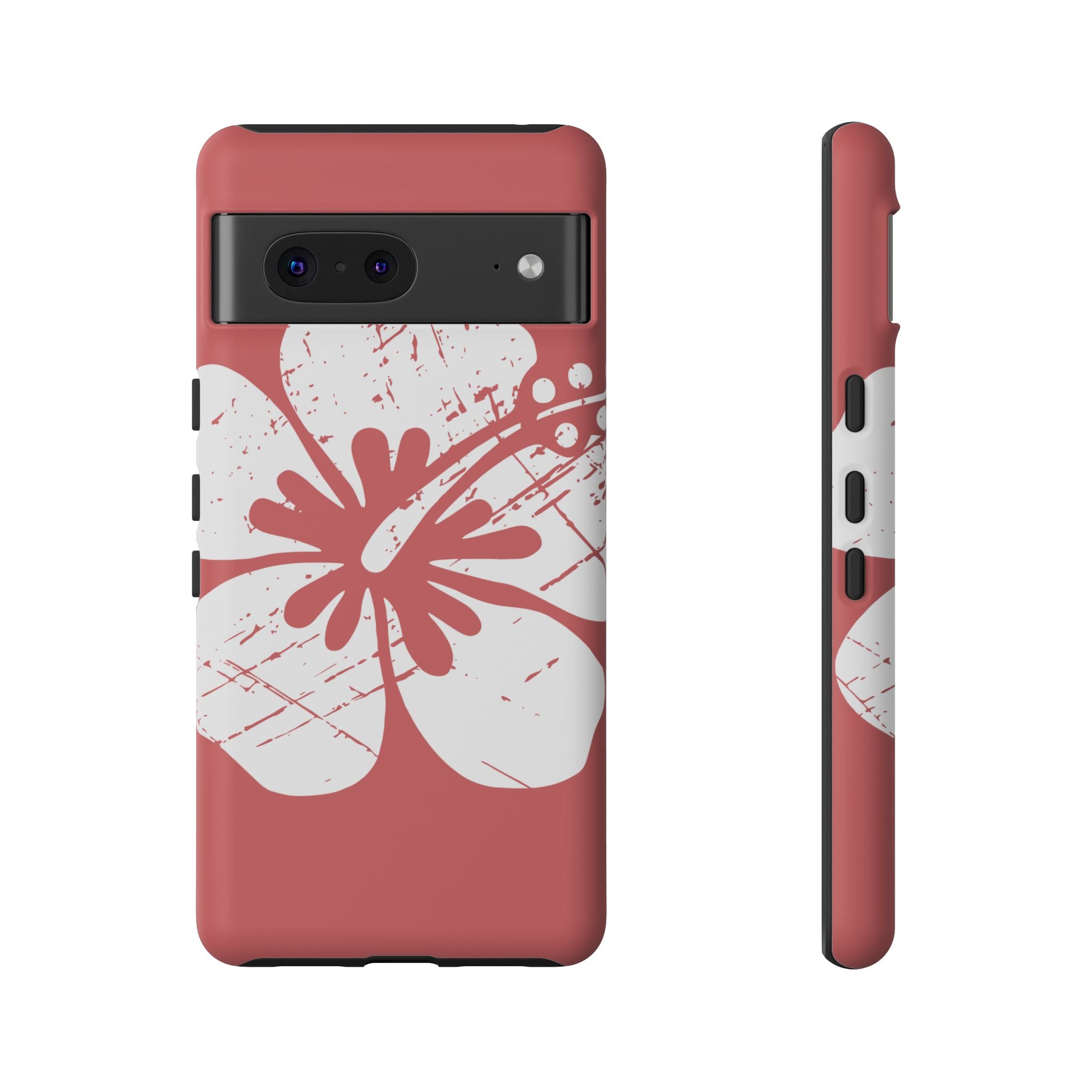 "The Classic Hibiscus" Phone Cover - Distressed Red