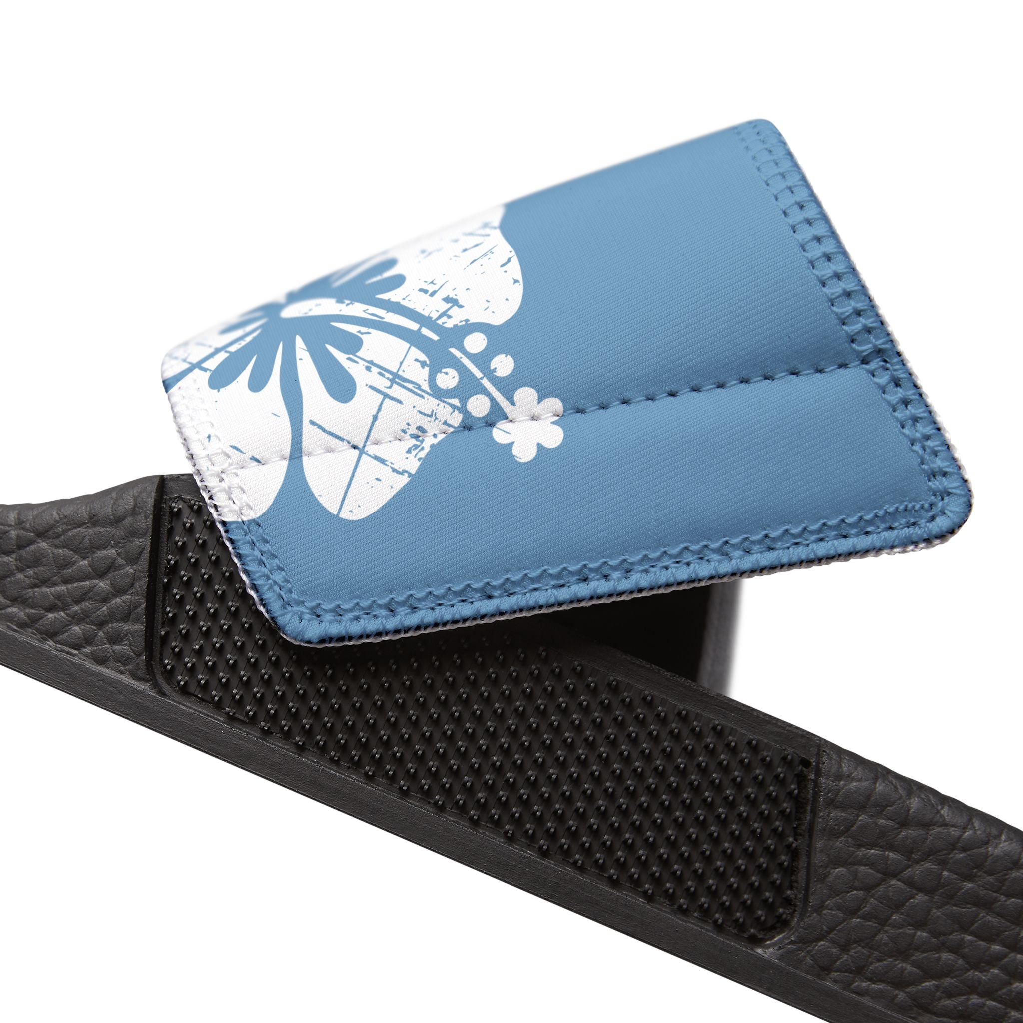 "Destressed Blue Hibiscus" Slide - featuring removable strap