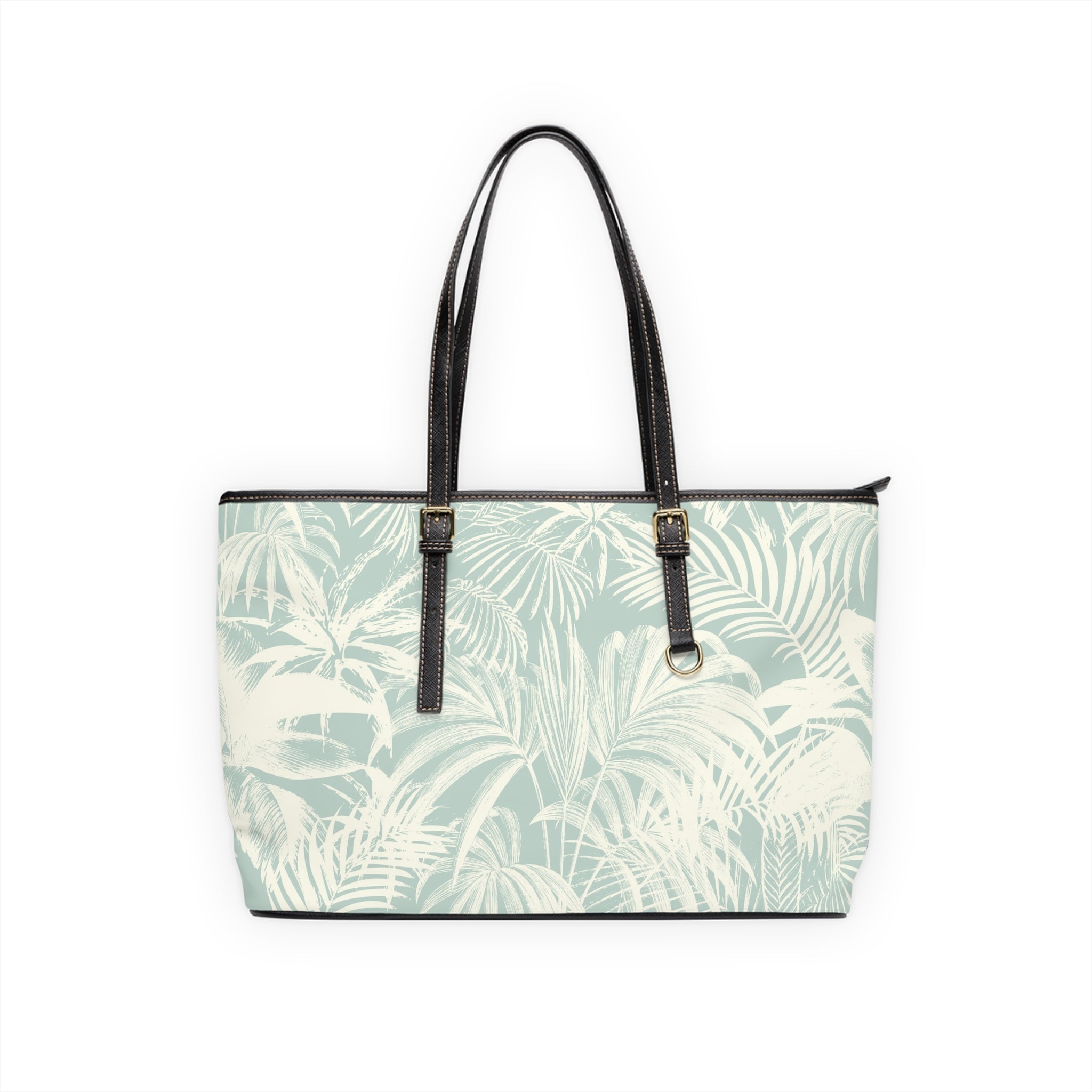 "Blue Palm" PU Leather Shoulder Bag