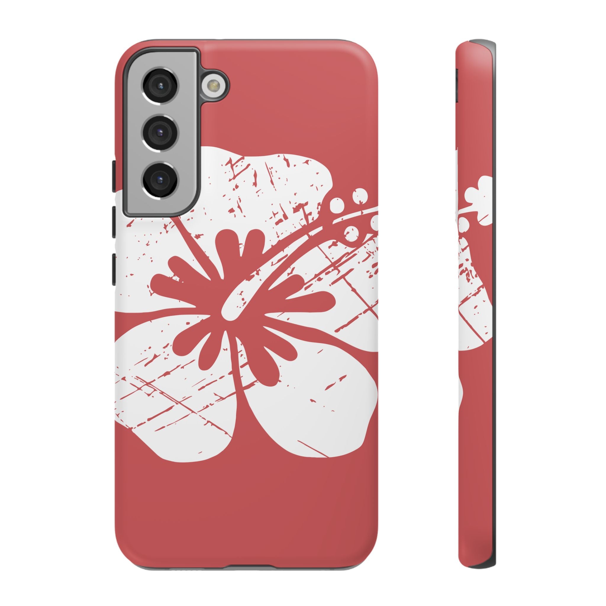 "The Classic Hibiscus" Phone Cover - Distressed Red