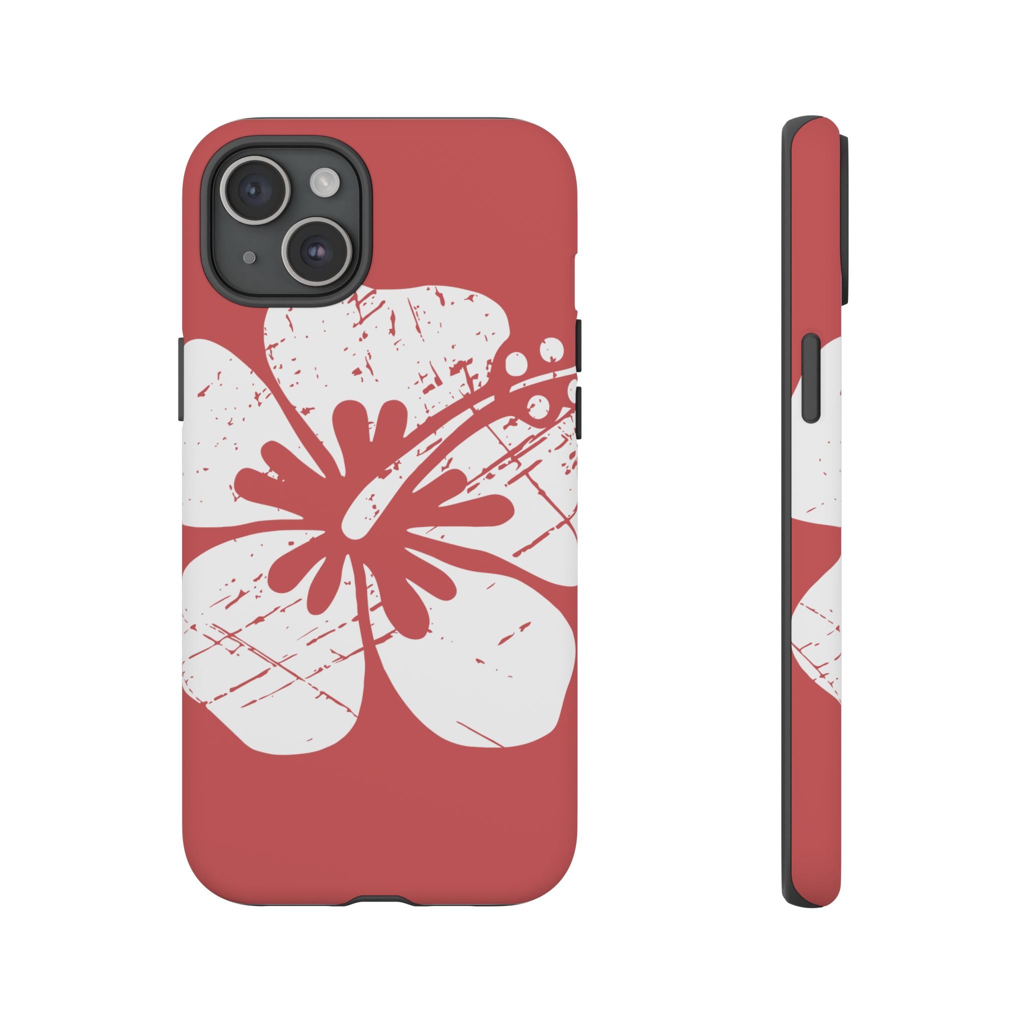 "The Classic Hibiscus" Phone Cover - Distressed Red