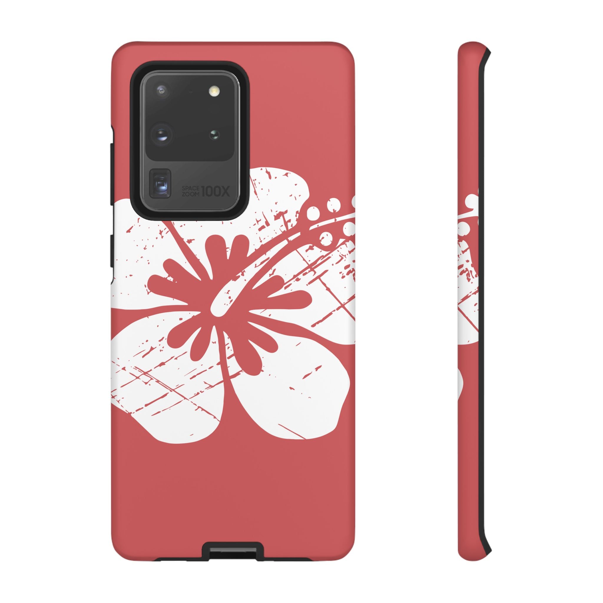 "The Classic Hibiscus" Phone Cover - Distressed Red