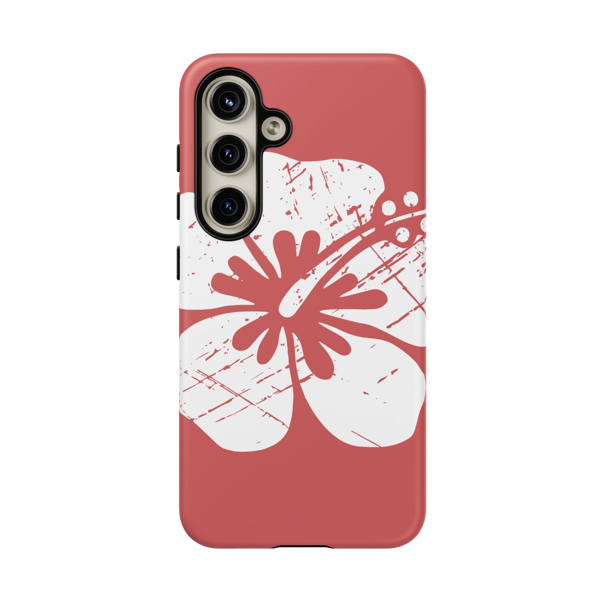 "The Classic Hibiscus" Phone Cover - Distressed Red