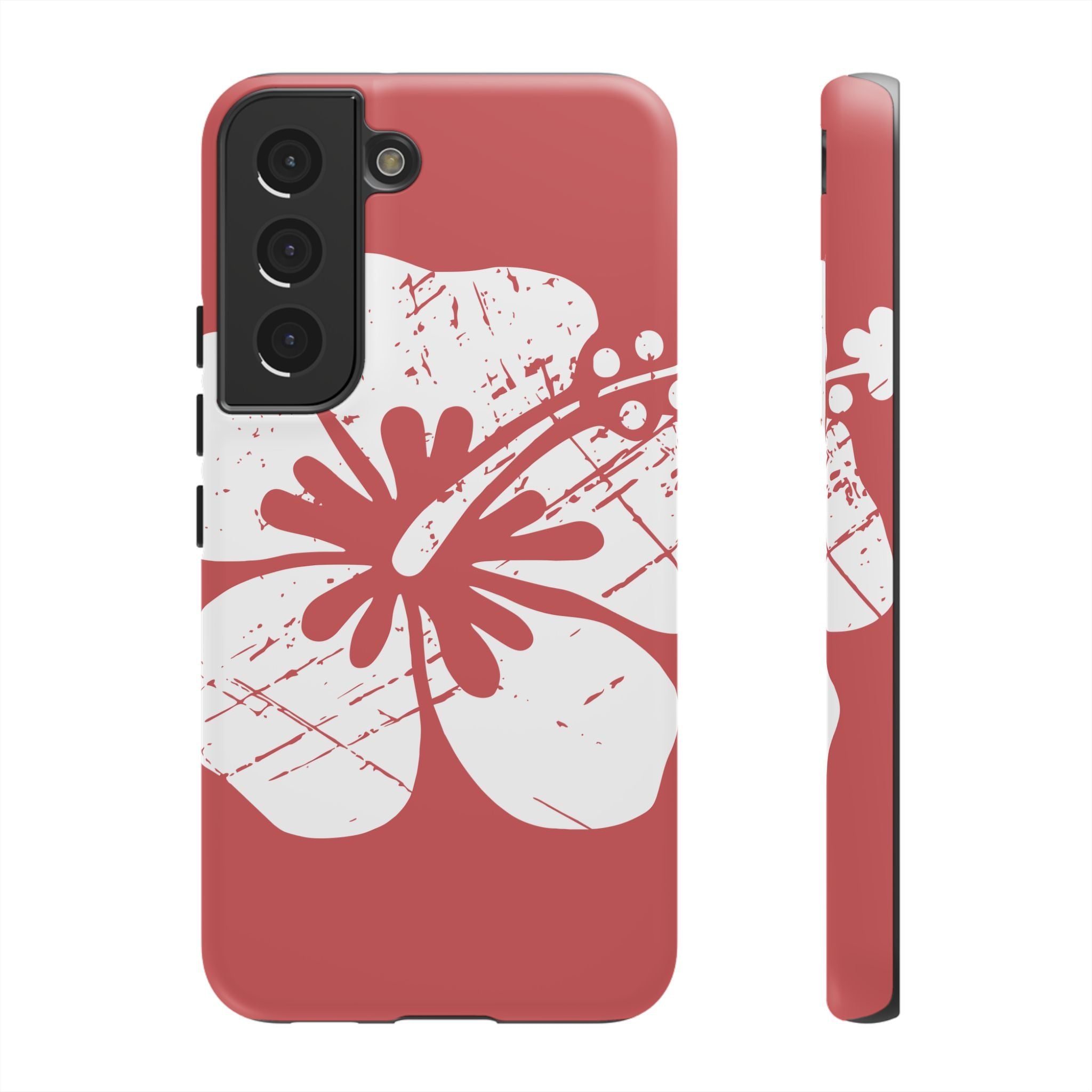 "The Classic Hibiscus" Phone Cover - Distressed Red