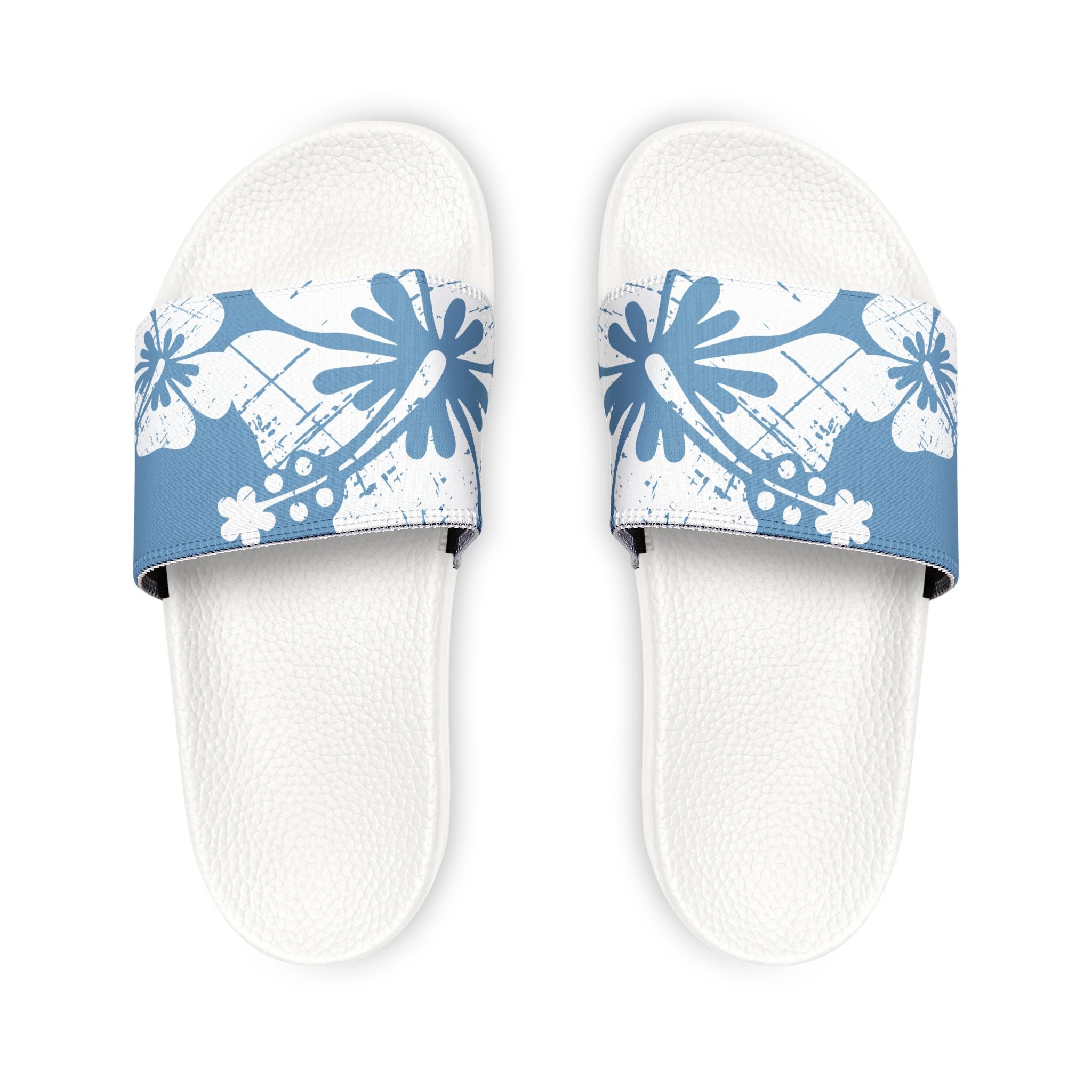 "Destressed Blue Hibiscus" Slide - featuring removable strap