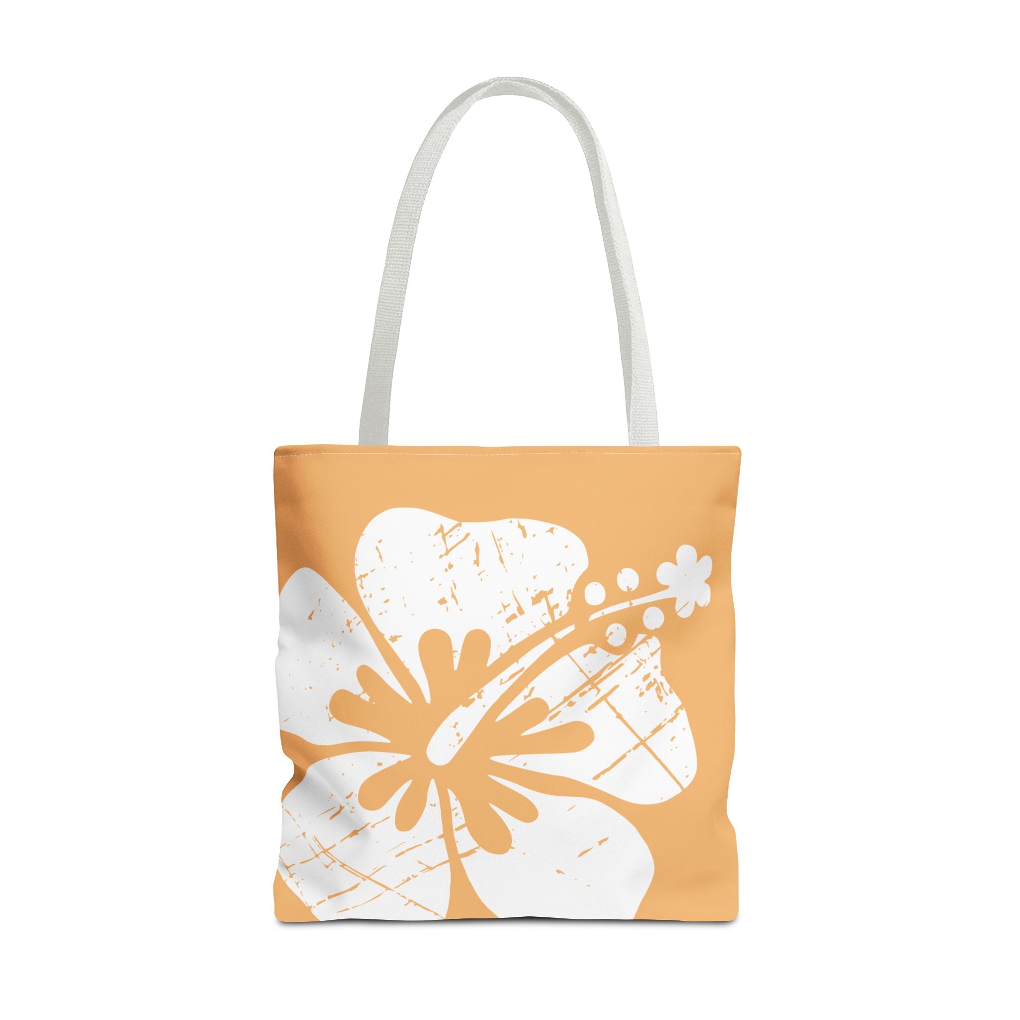 "The Classic Hibiscus" Tote Bag - Distressed Orange