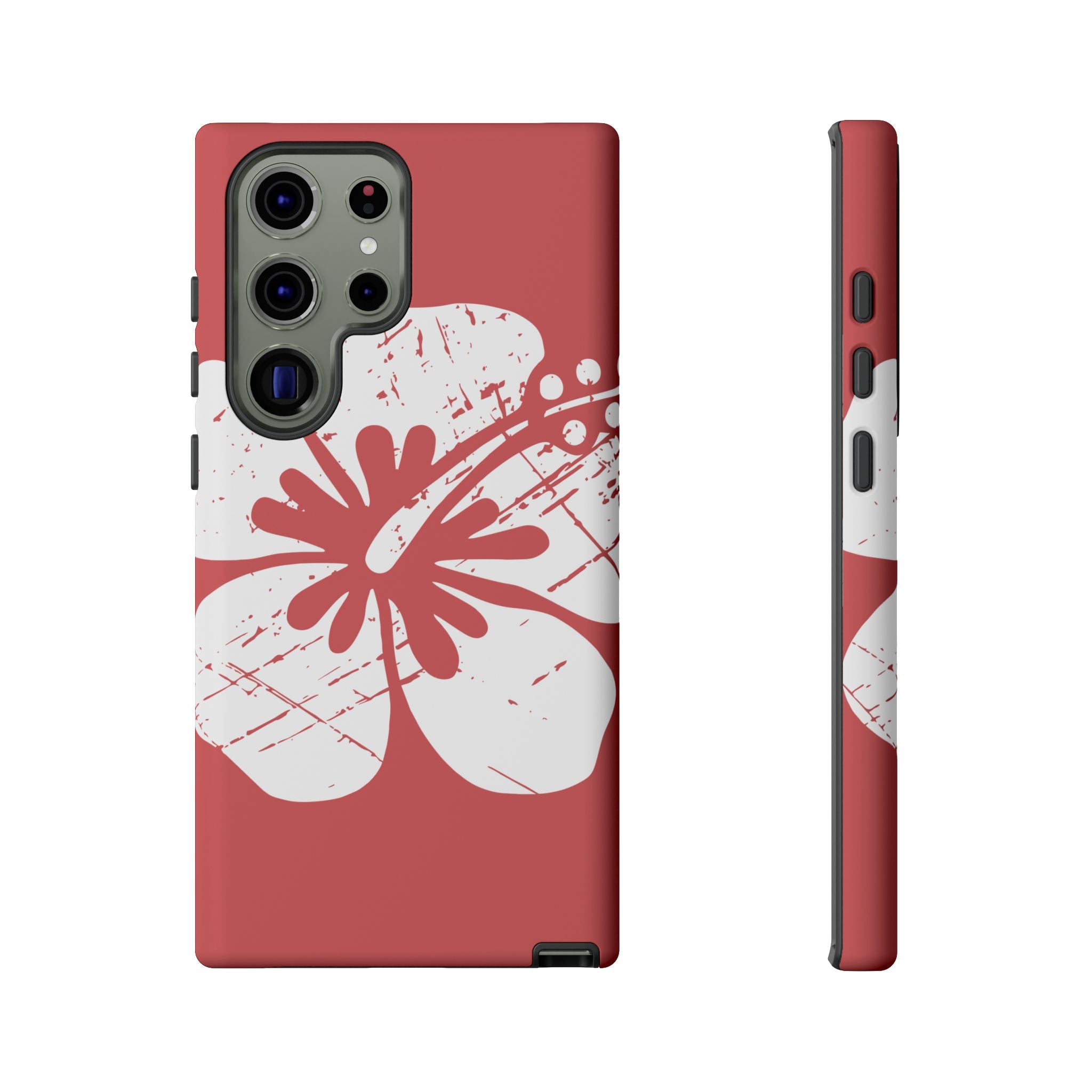 "The Classic Hibiscus" Phone Cover - Distressed Red