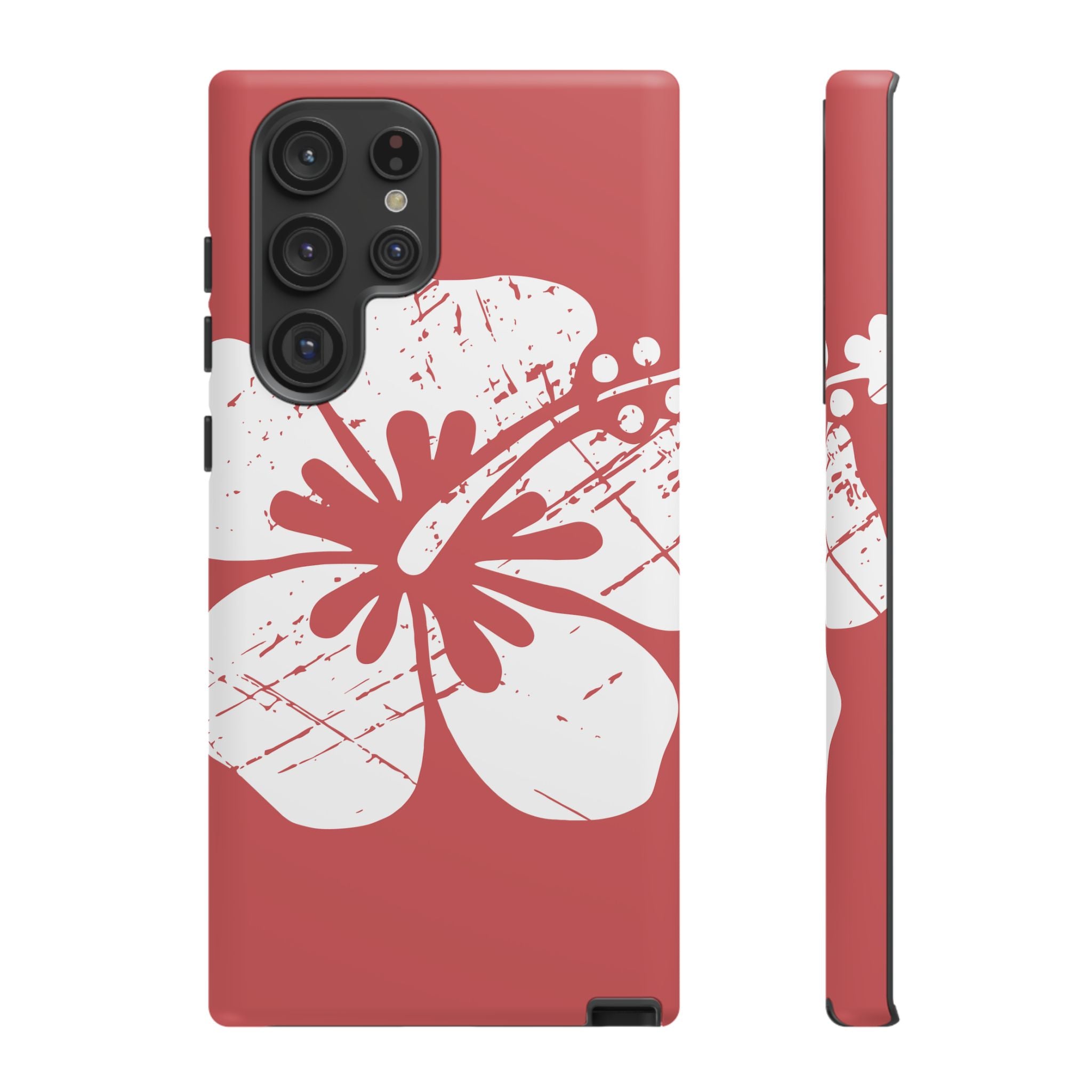 "The Classic Hibiscus" Phone Cover - Distressed Red