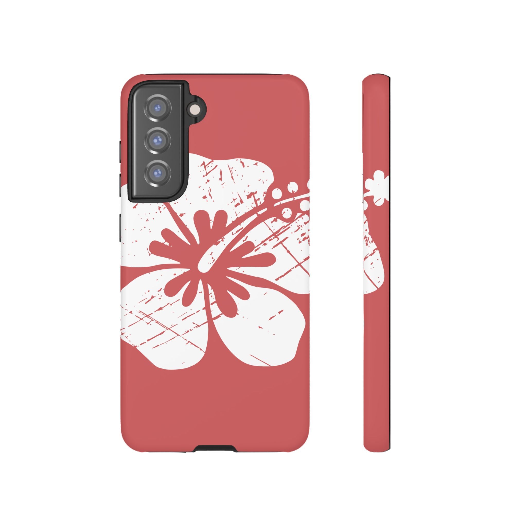 "The Classic Hibiscus" Phone Cover - Distressed Red