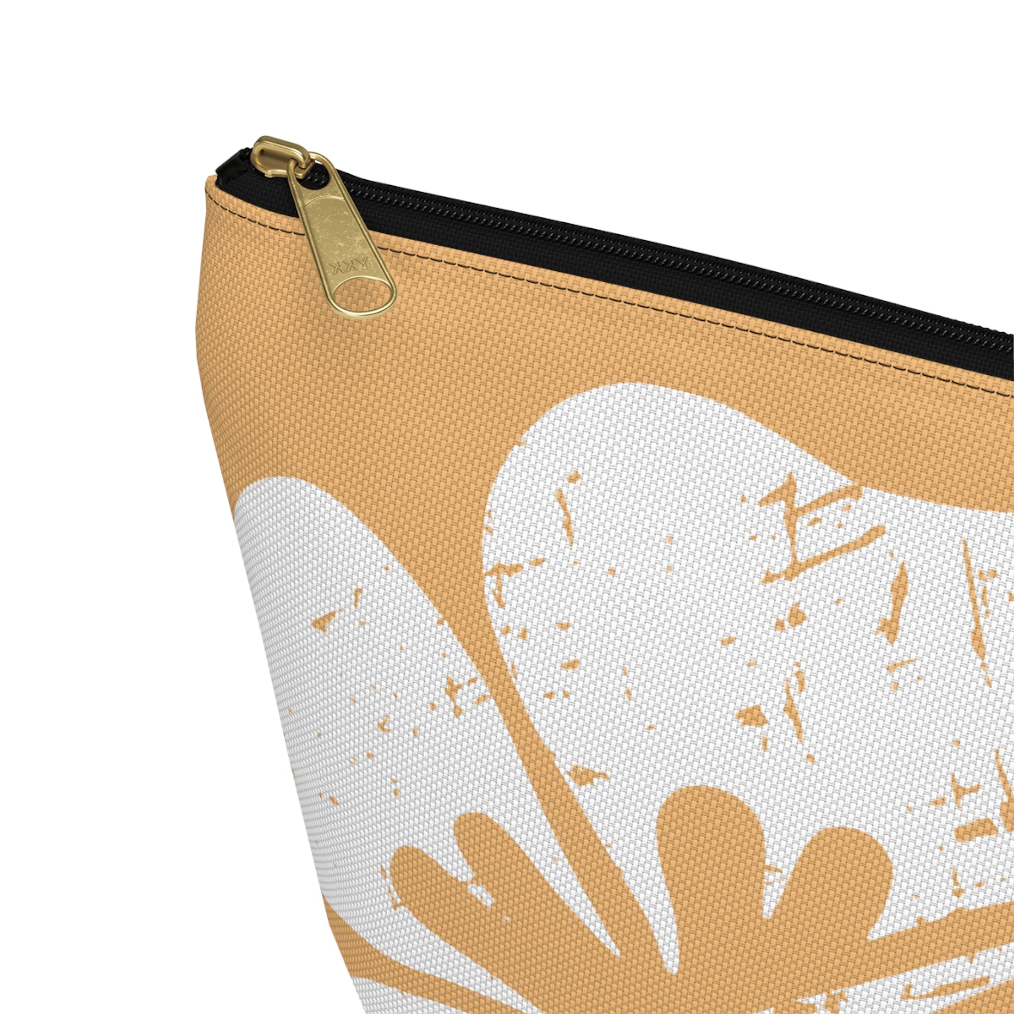 "The Classic Hibiscus" Accessory Pouch w T-bottom - Distressed Orange