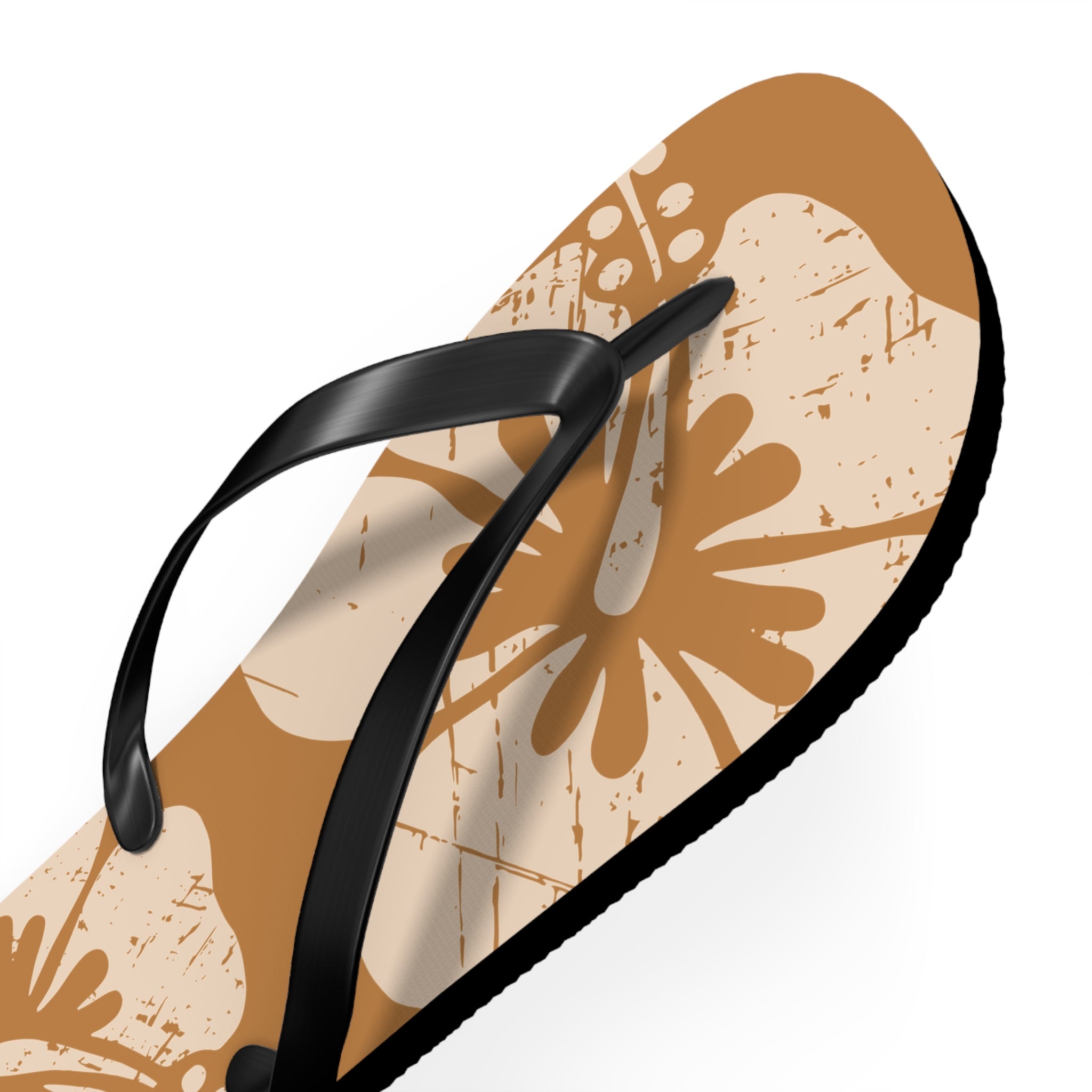 "The Classic Hibiscus" Flip Flop - Distressed Brown