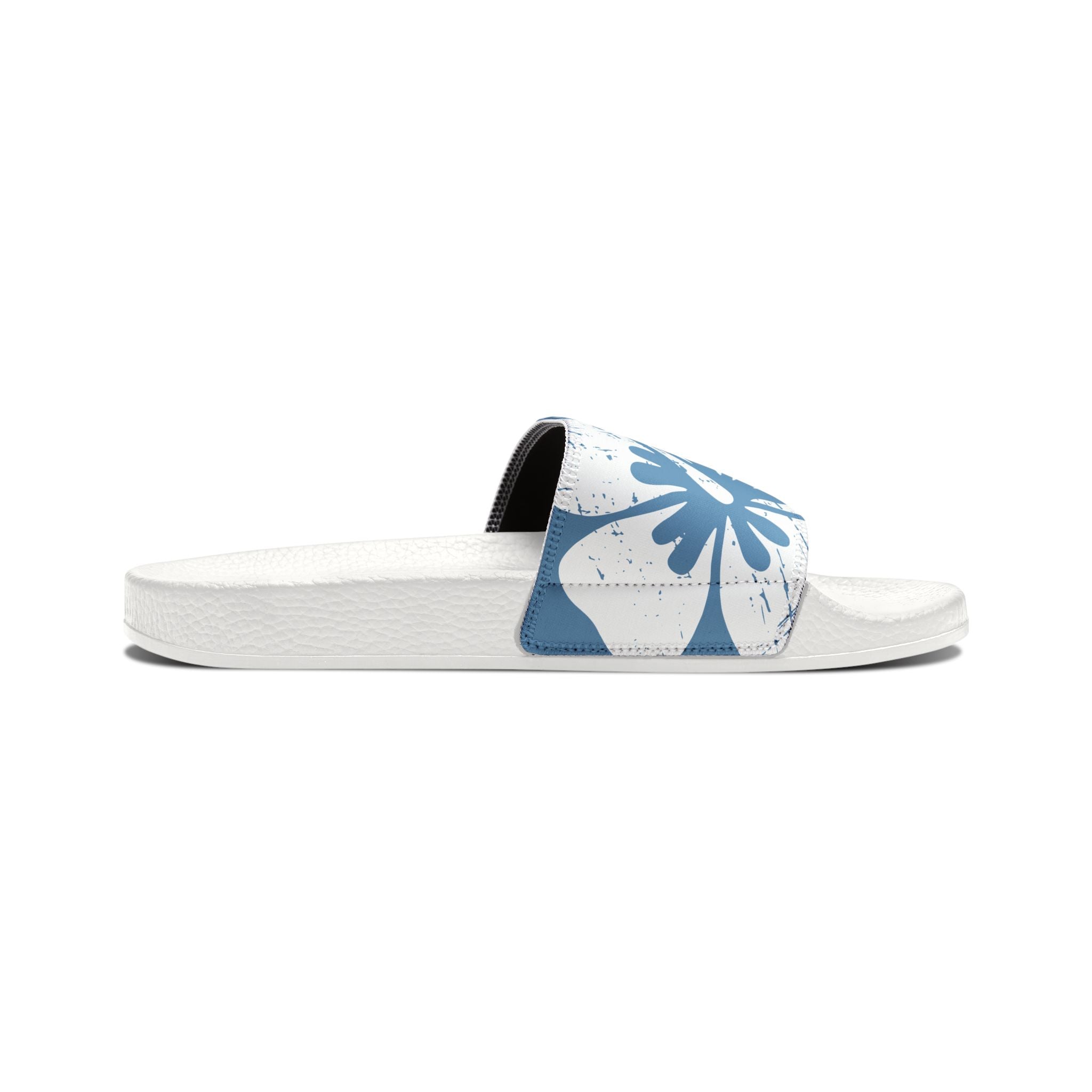 "Destressed Blue Hibiscus" Slide - featuring removable strap