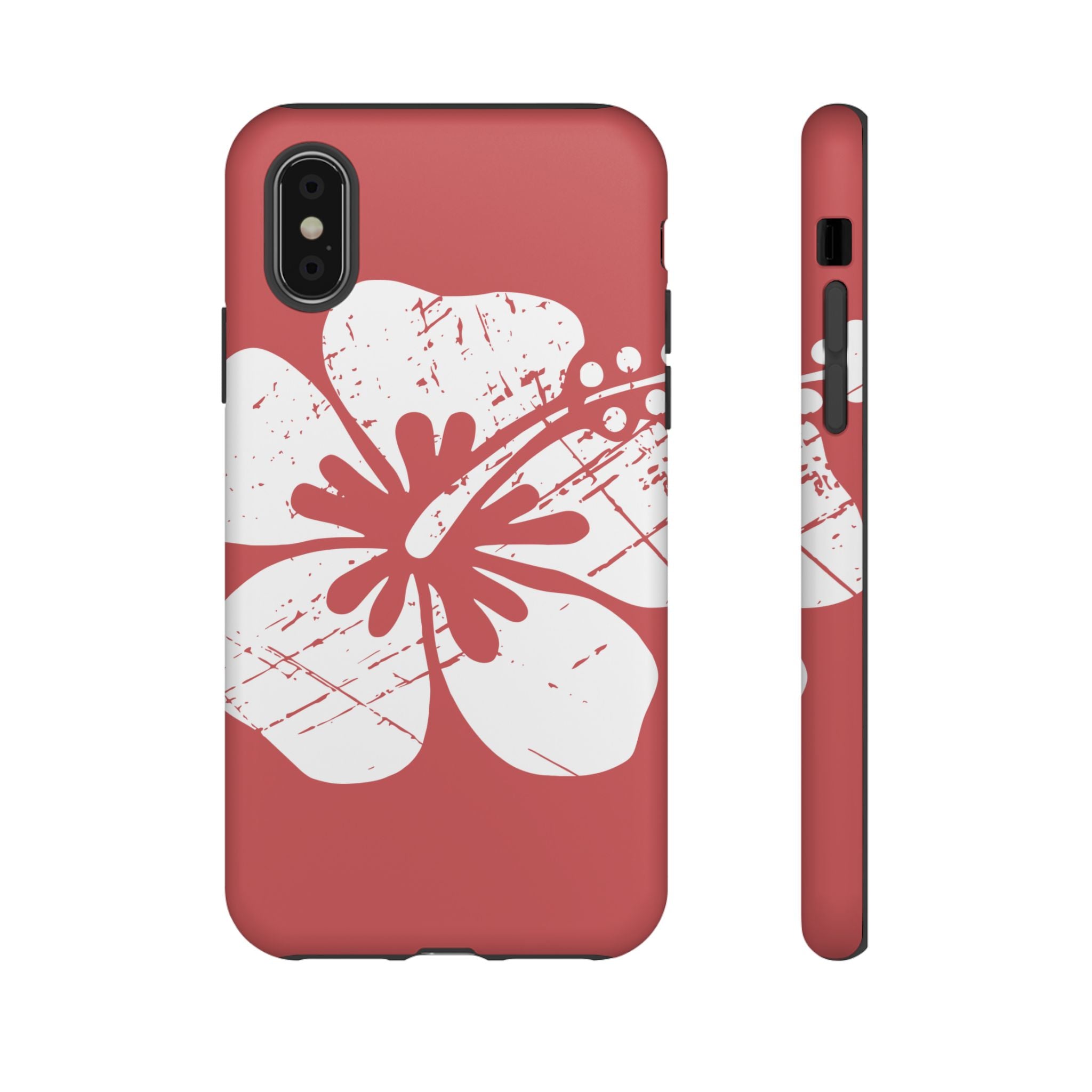 "The Classic Hibiscus" Phone Cover - Distressed Red