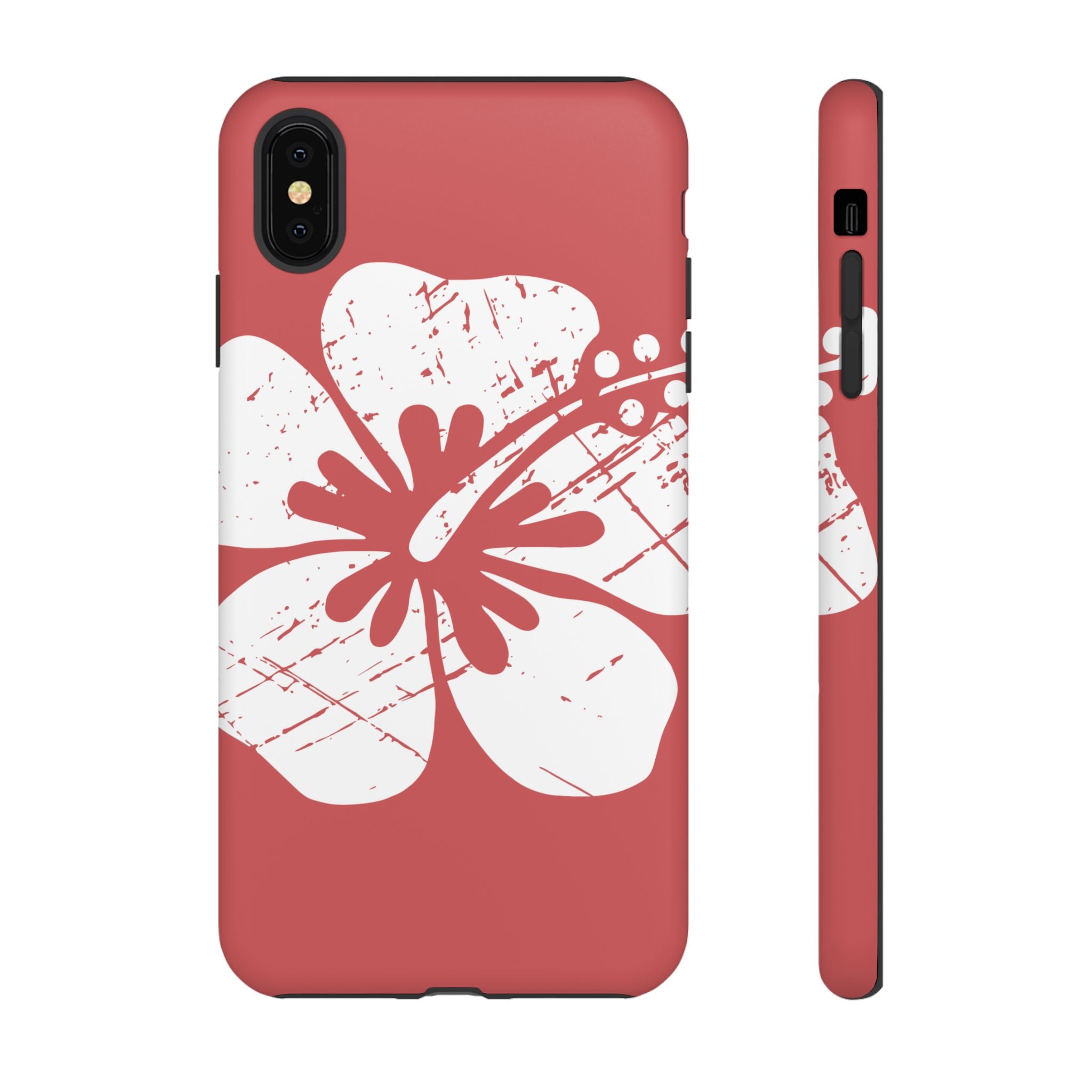 "The Classic Hibiscus" Phone Cover - Distressed Red