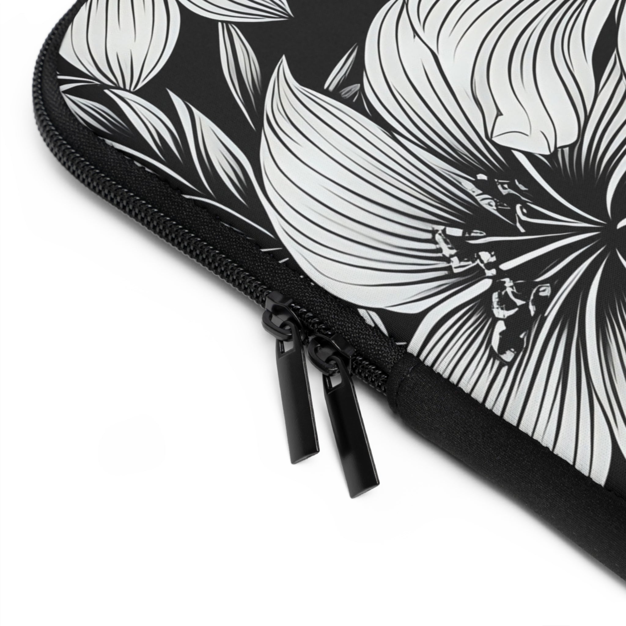 "The Hibiscus" Laptop Sleeve - Black and White