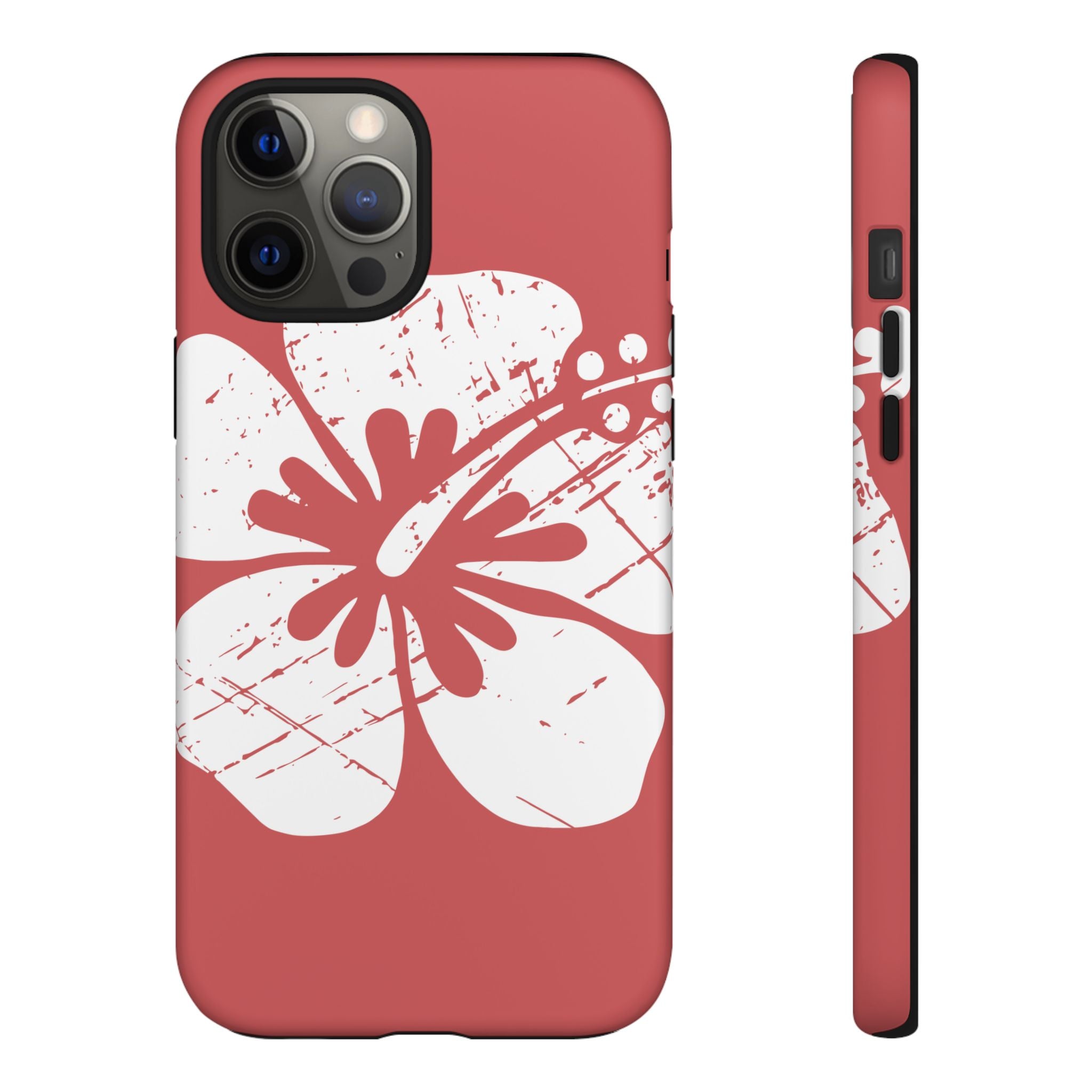 "The Classic Hibiscus" Phone Cover - Distressed Red
