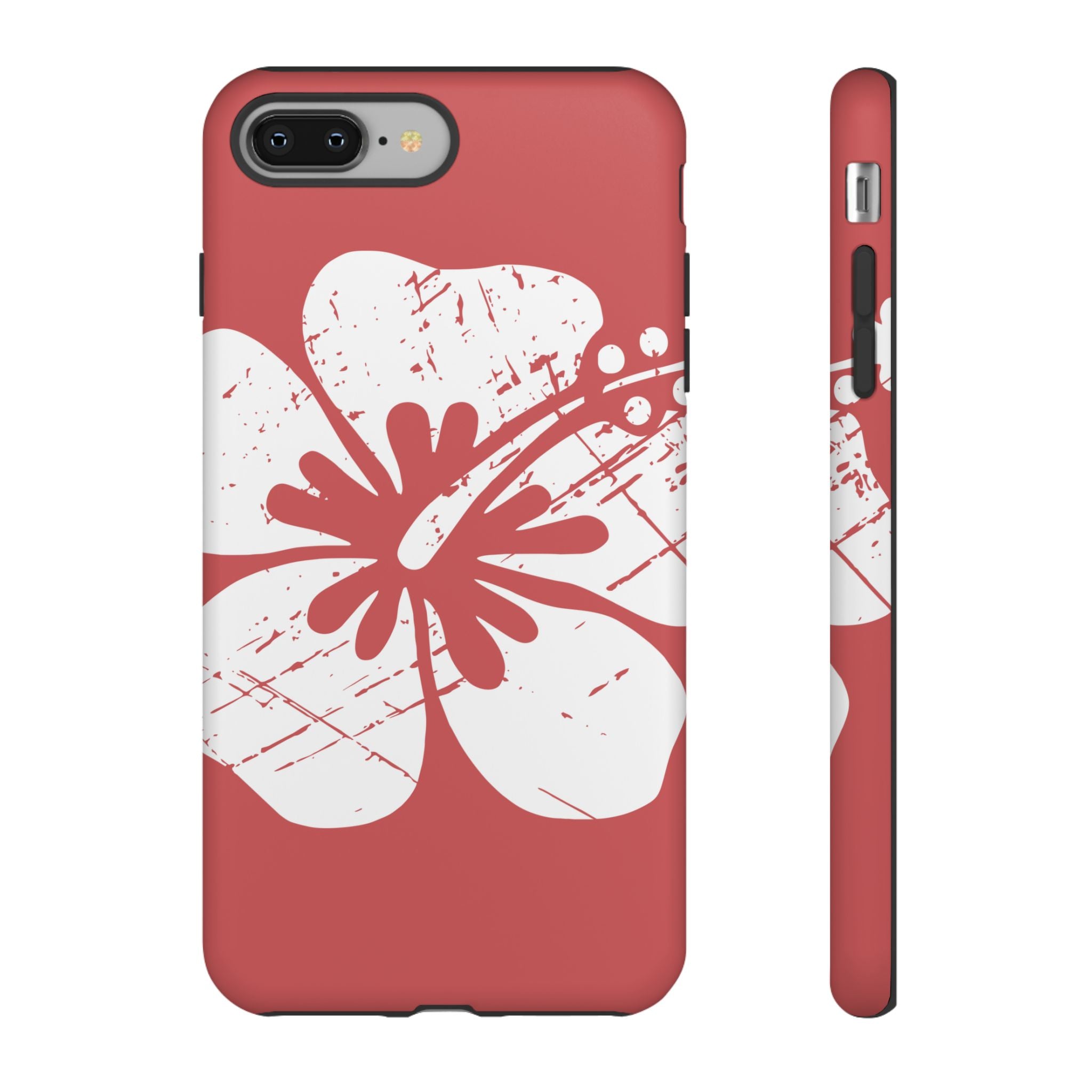 "The Classic Hibiscus" Phone Cover - Distressed Red