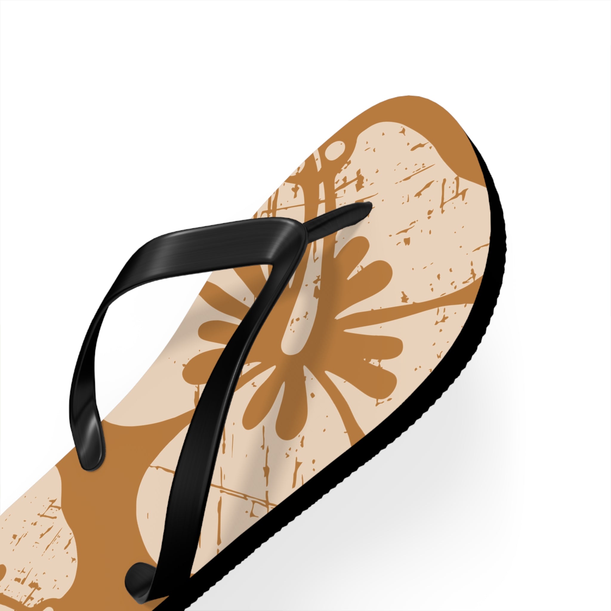 "The Classic Hibiscus" Flip Flop - Distressed Brown