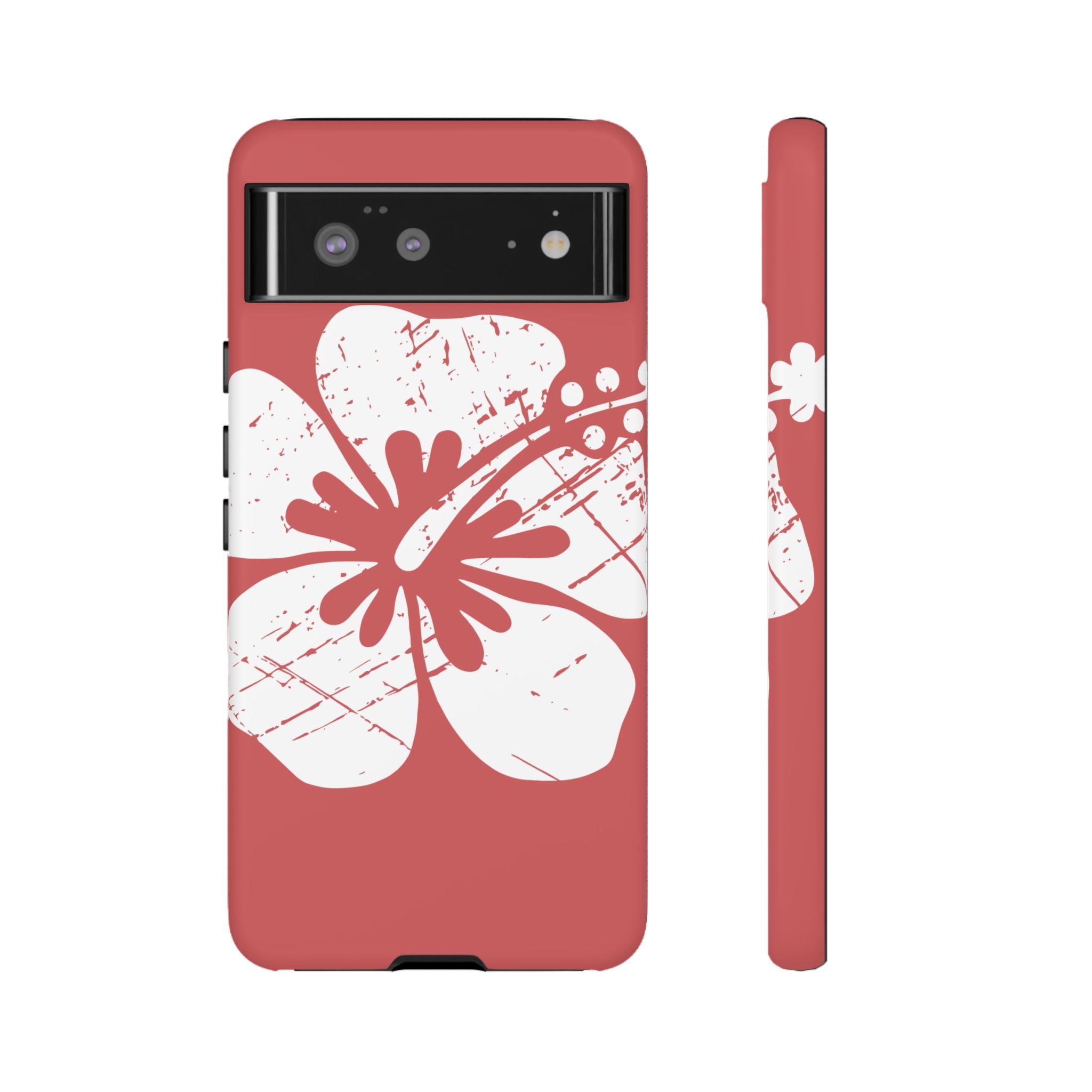 "The Classic Hibiscus" Phone Cover - Distressed Red