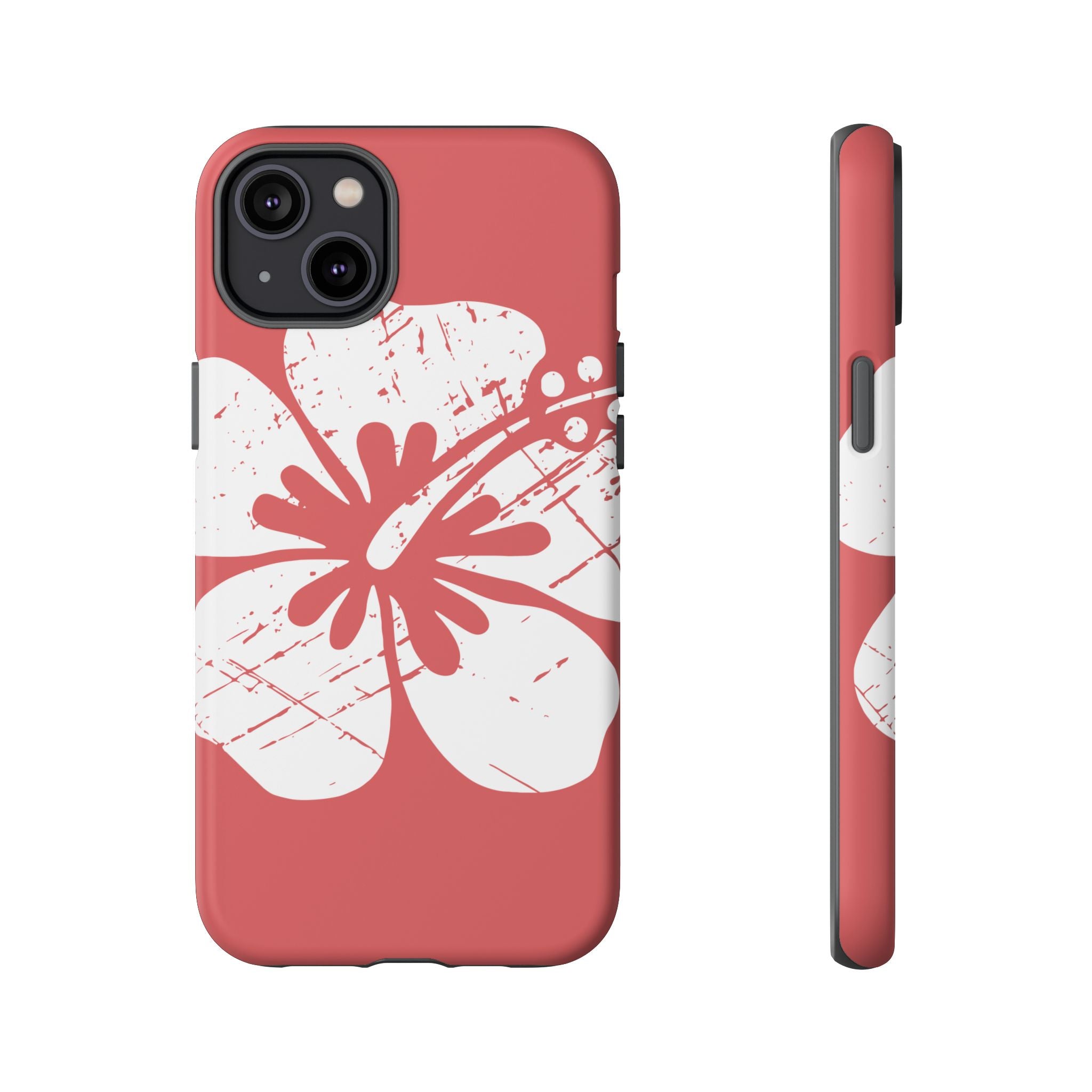 "The Classic Hibiscus" Phone Cover - Distressed Red