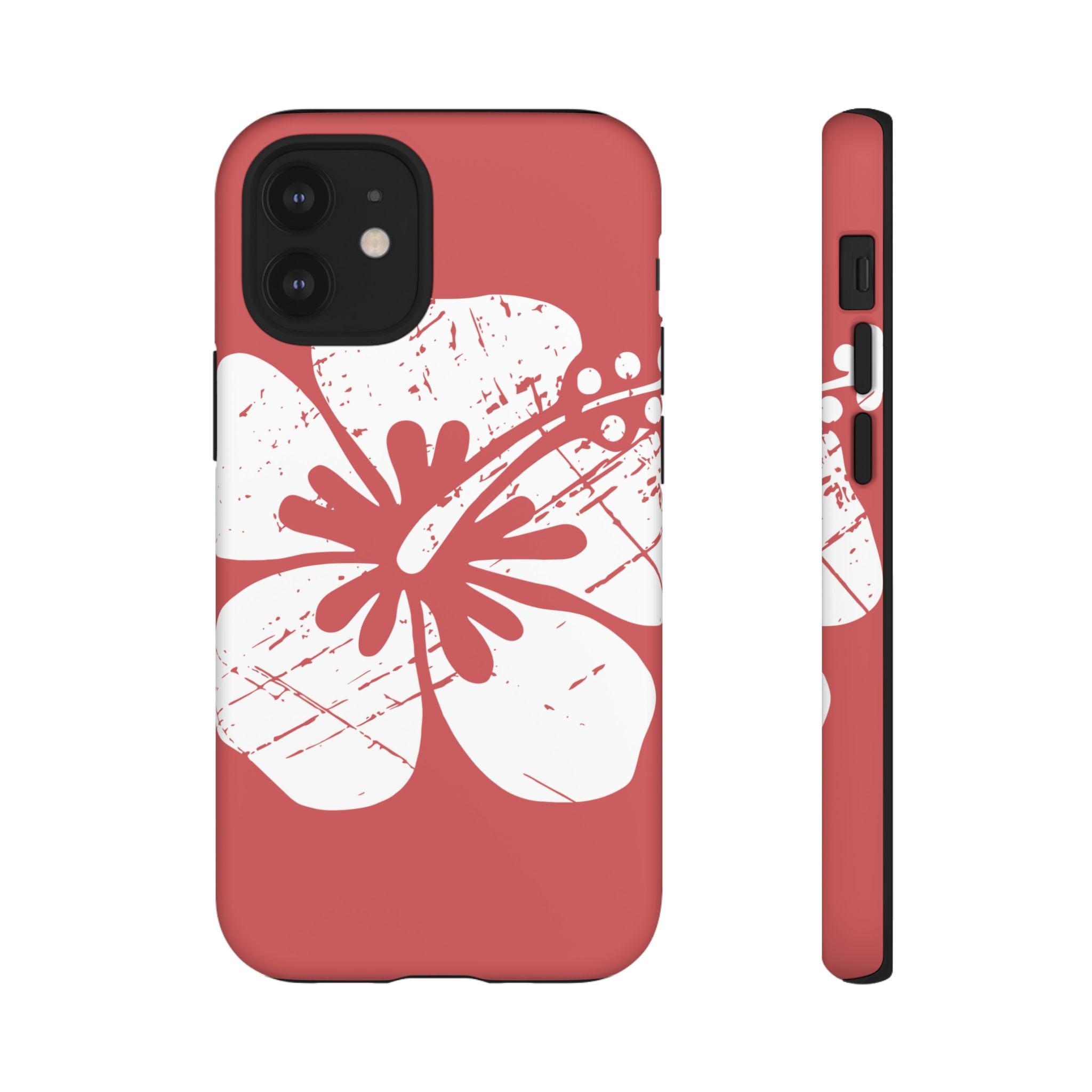 "The Classic Hibiscus" Phone Cover - Distressed Red