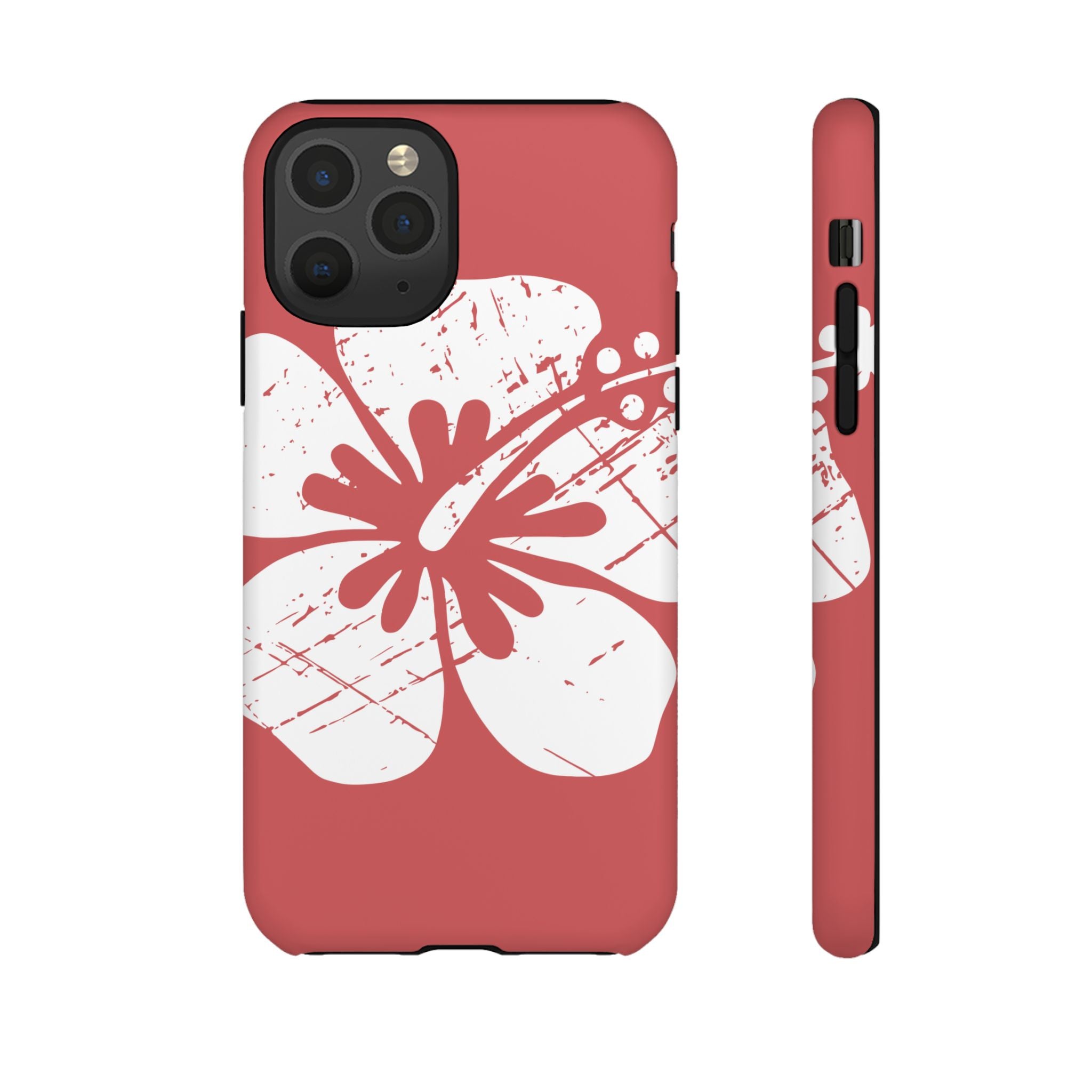"The Classic Hibiscus" Phone Cover - Distressed Red