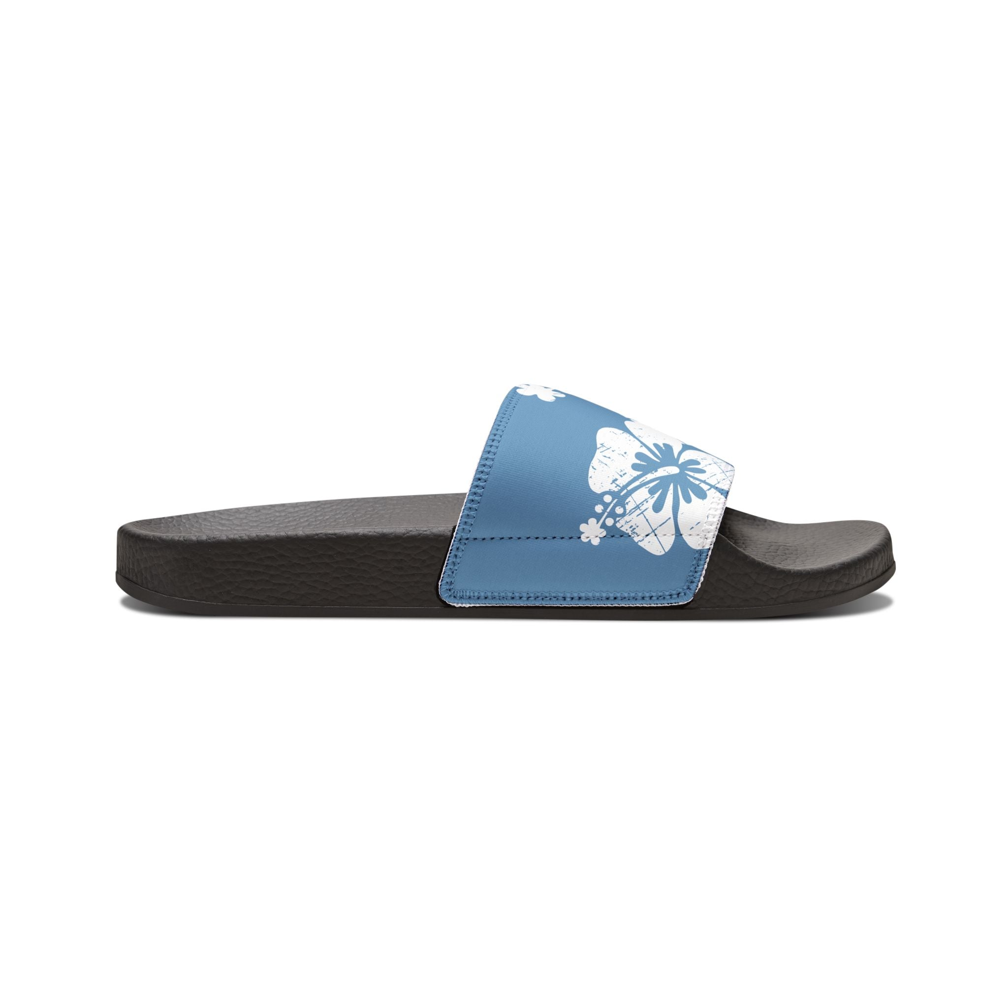"Destressed Blue Hibiscus" Slide - featuring removable strap