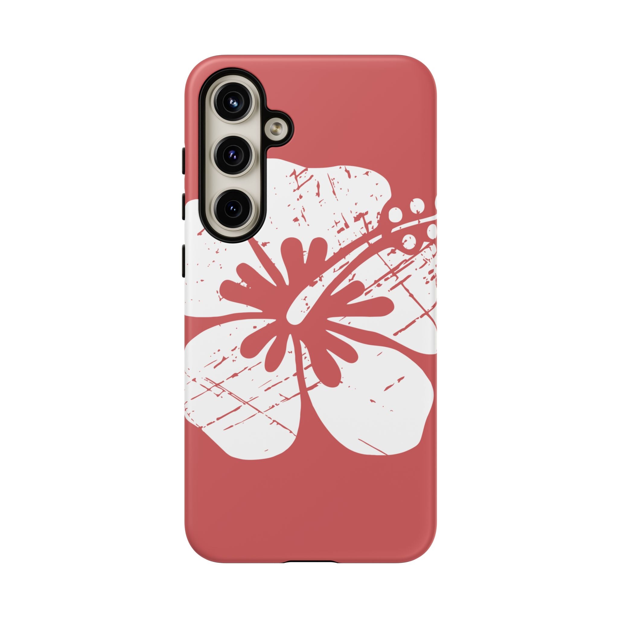 "The Classic Hibiscus" Phone Cover - Distressed Red
