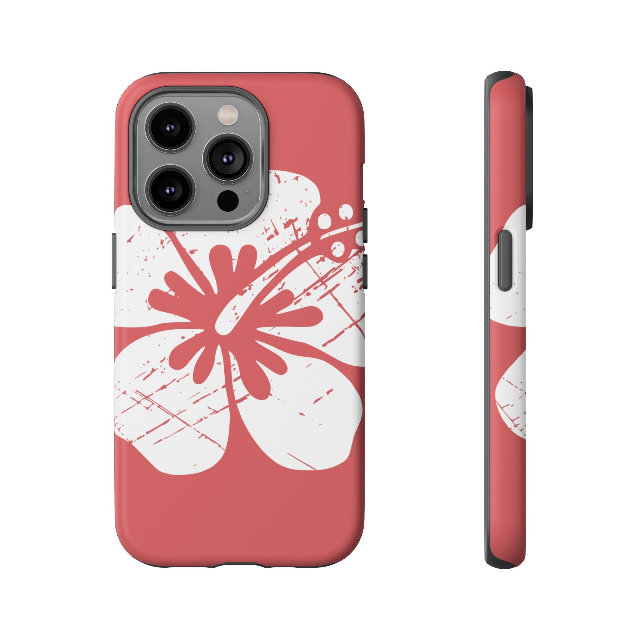 "The Classic Hibiscus" Phone Cover - Distressed Red
