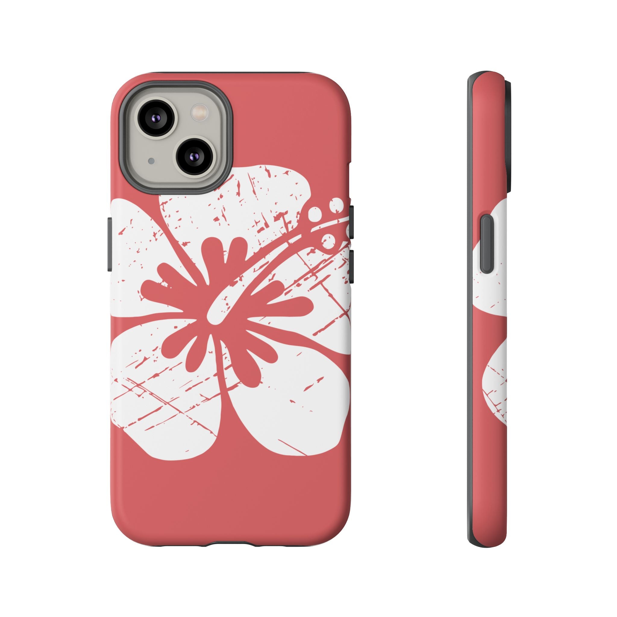 "The Classic Hibiscus" Phone Cover - Distressed Red