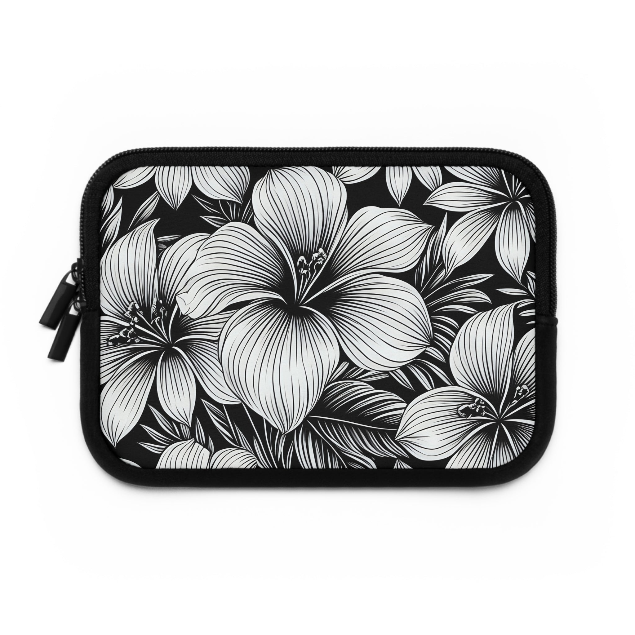 "The Hibiscus" Laptop Sleeve - Black and White