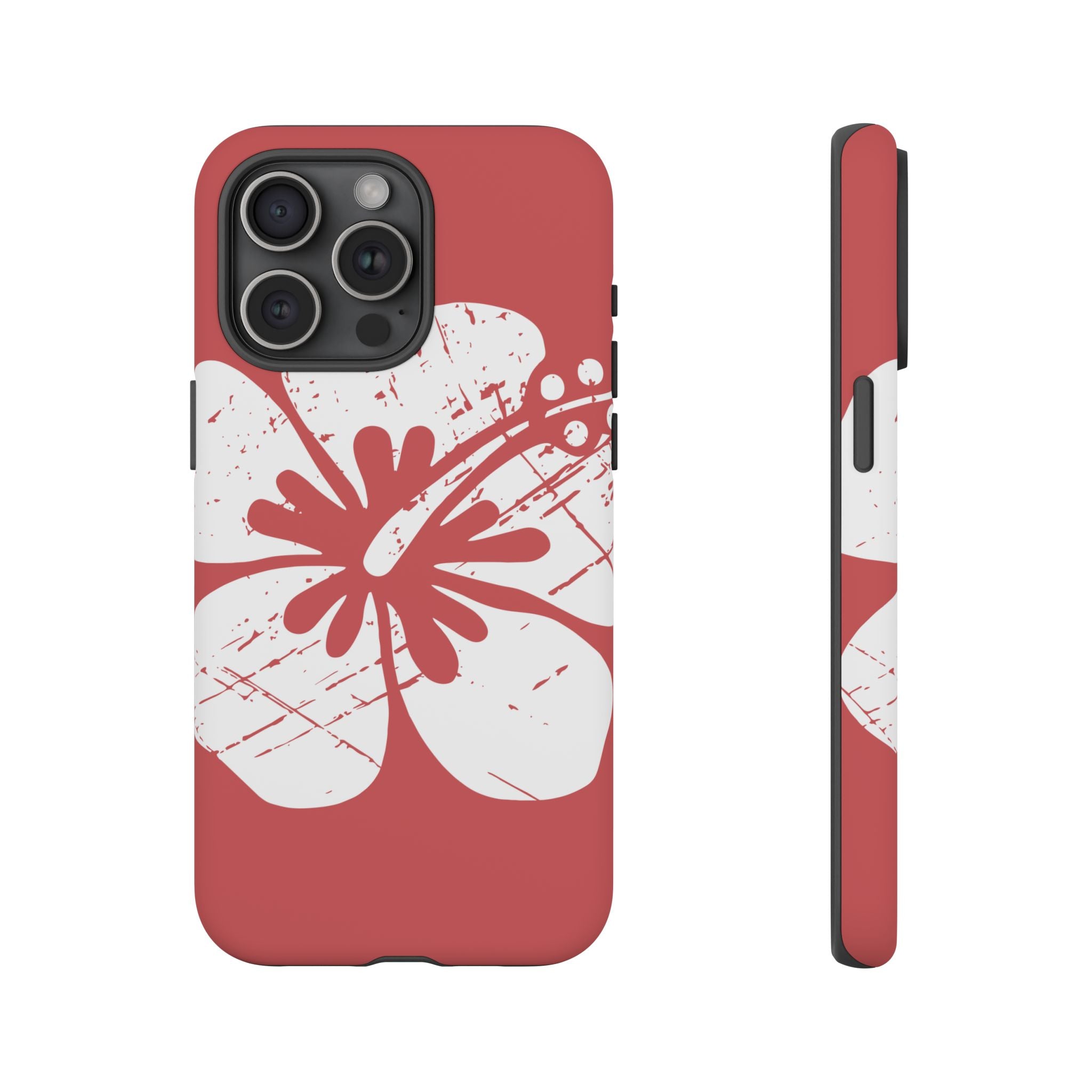"The Classic Hibiscus" Phone Cover - Distressed Red