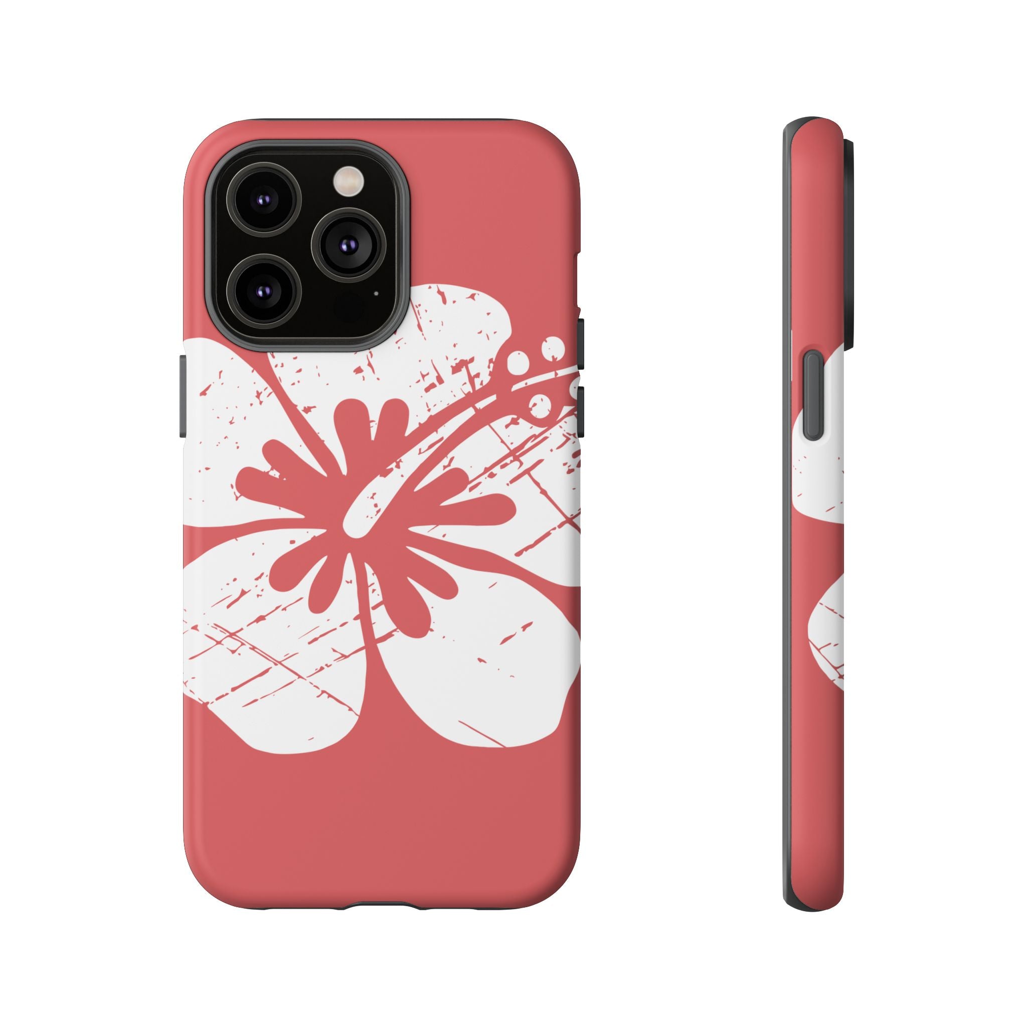 "The Classic Hibiscus" Phone Cover - Distressed Red