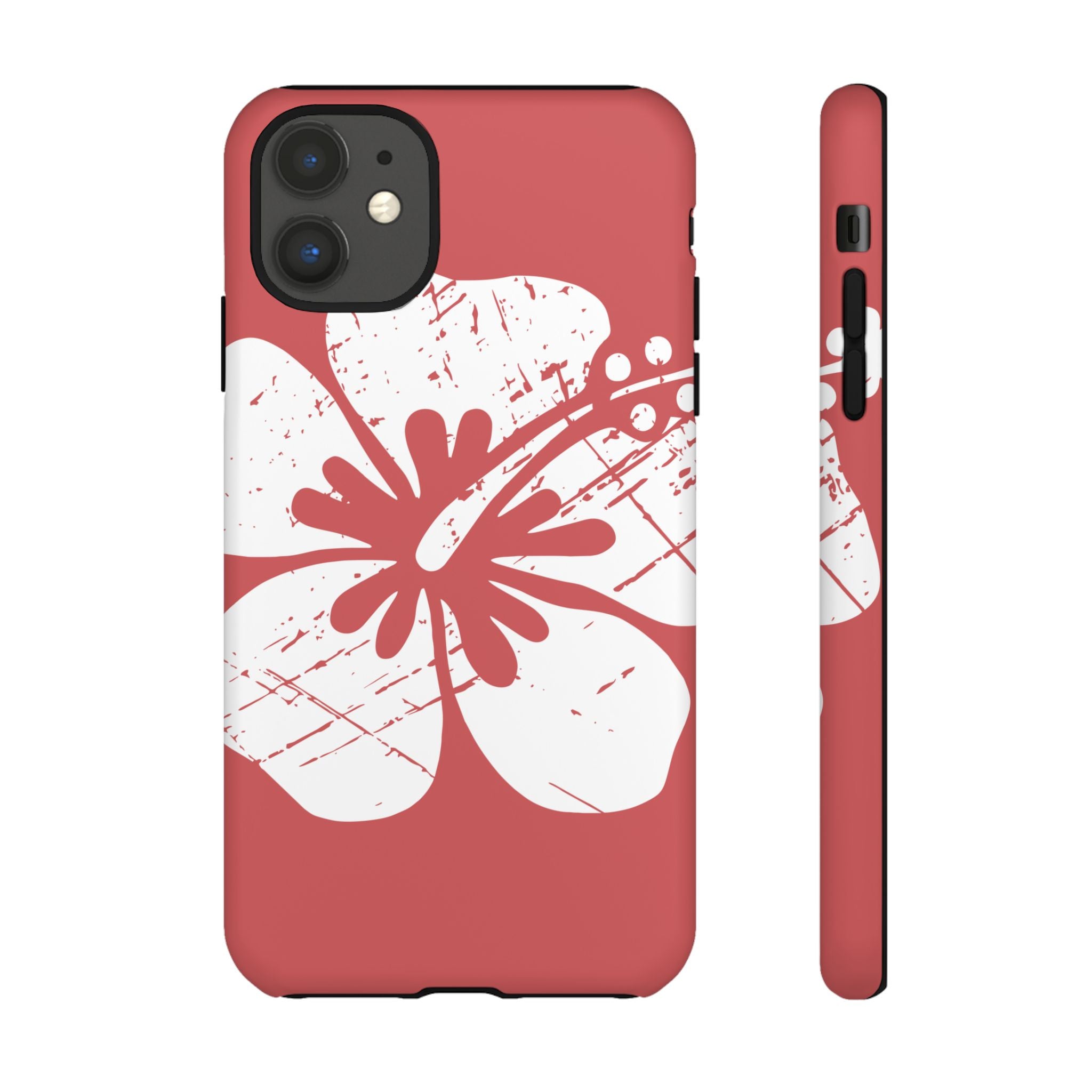"The Classic Hibiscus" Phone Cover - Distressed Red